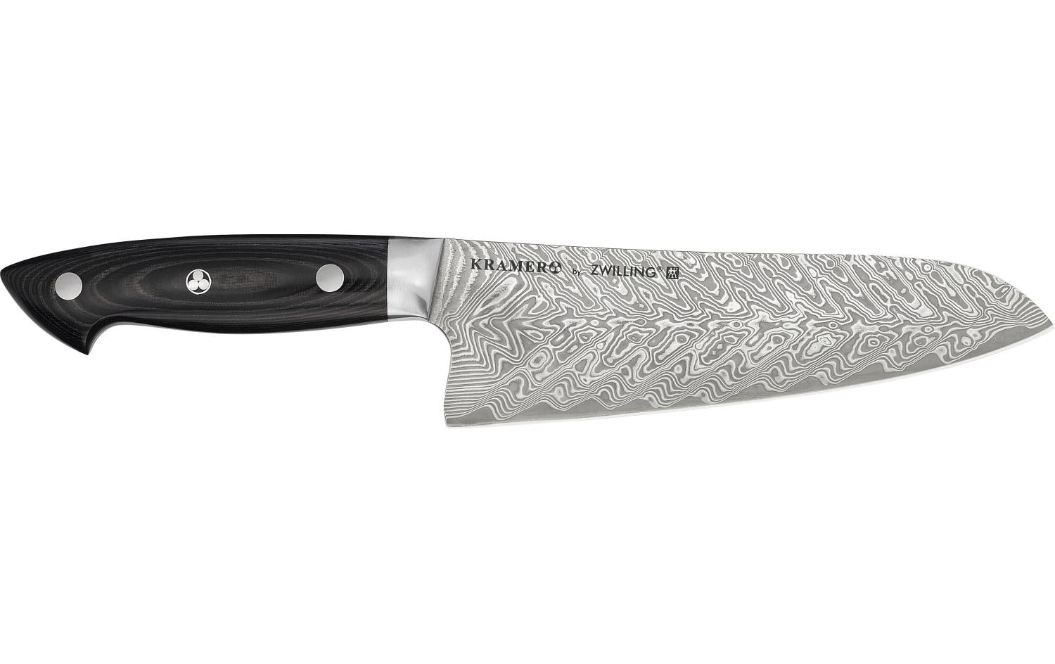 Image of Zwilling Santokumesser "Kramer Euro Stainless 18 cm" Handgefertigtes Santokumesser mit 100-lagigem Damastmuster