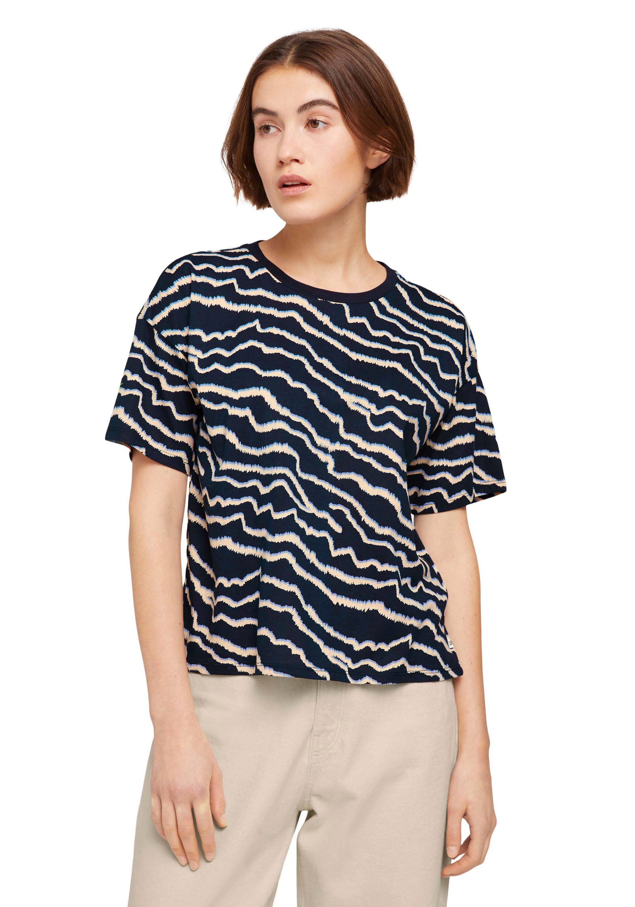 Image of TOM TAILOR Denim Print-Shirt, modisch gemustert oder geringelt bei Ackermann Versand Schweiz