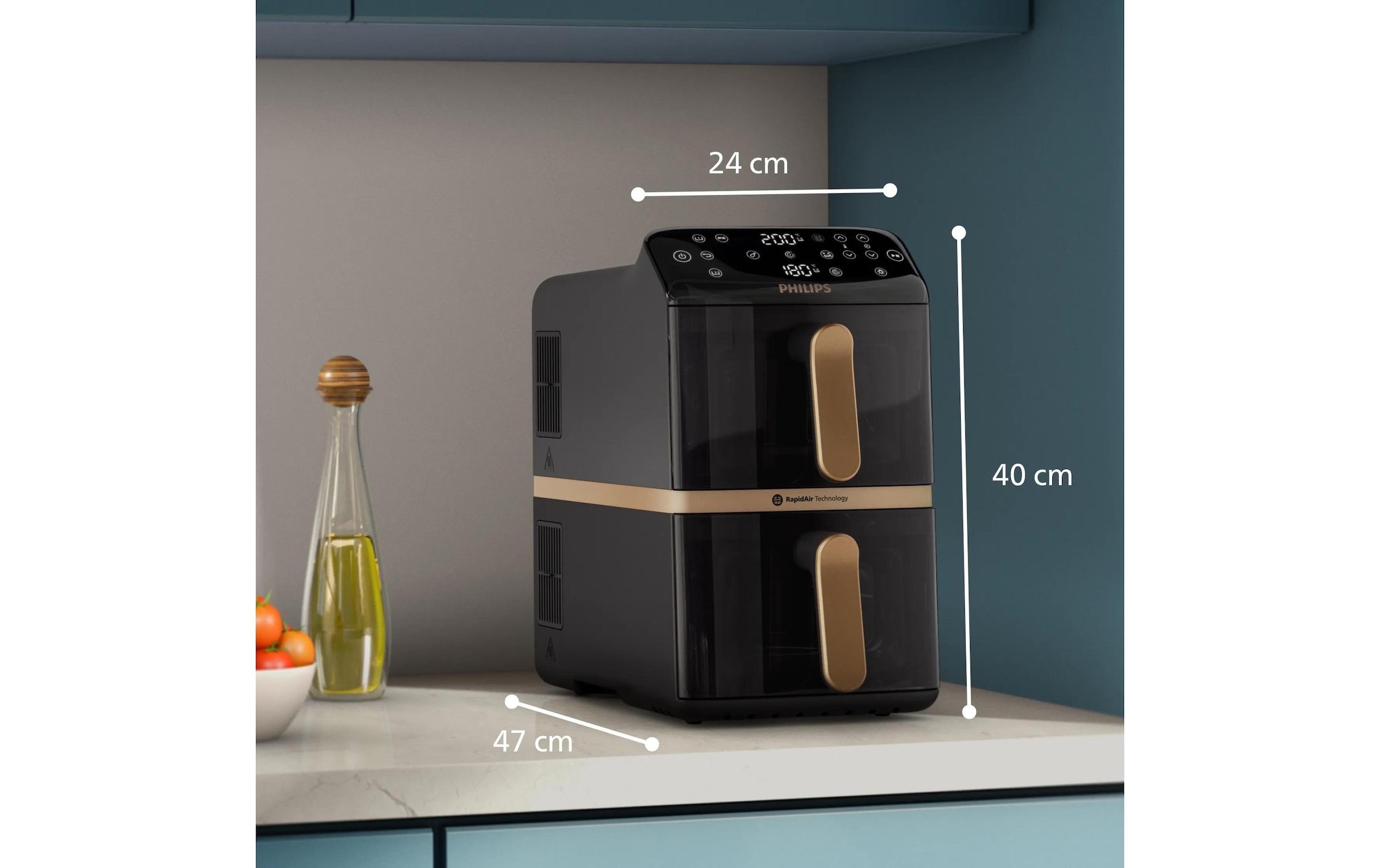 Philips Heissluftfritteuse »NA462/79 10 l« 2300 W mit Antihaftbeschichtung