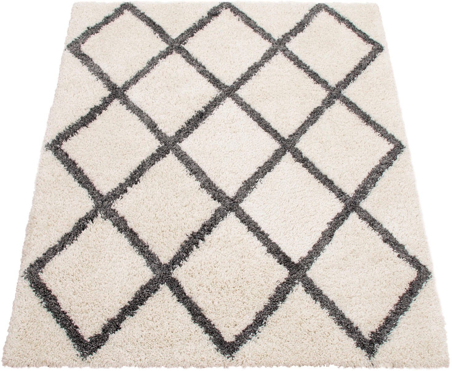 Image of Paco Home Hochflor-Teppich "Arezzo 681" rechteckig 49 mm Höhe modernes Rauten Design, sehr weicher Flor