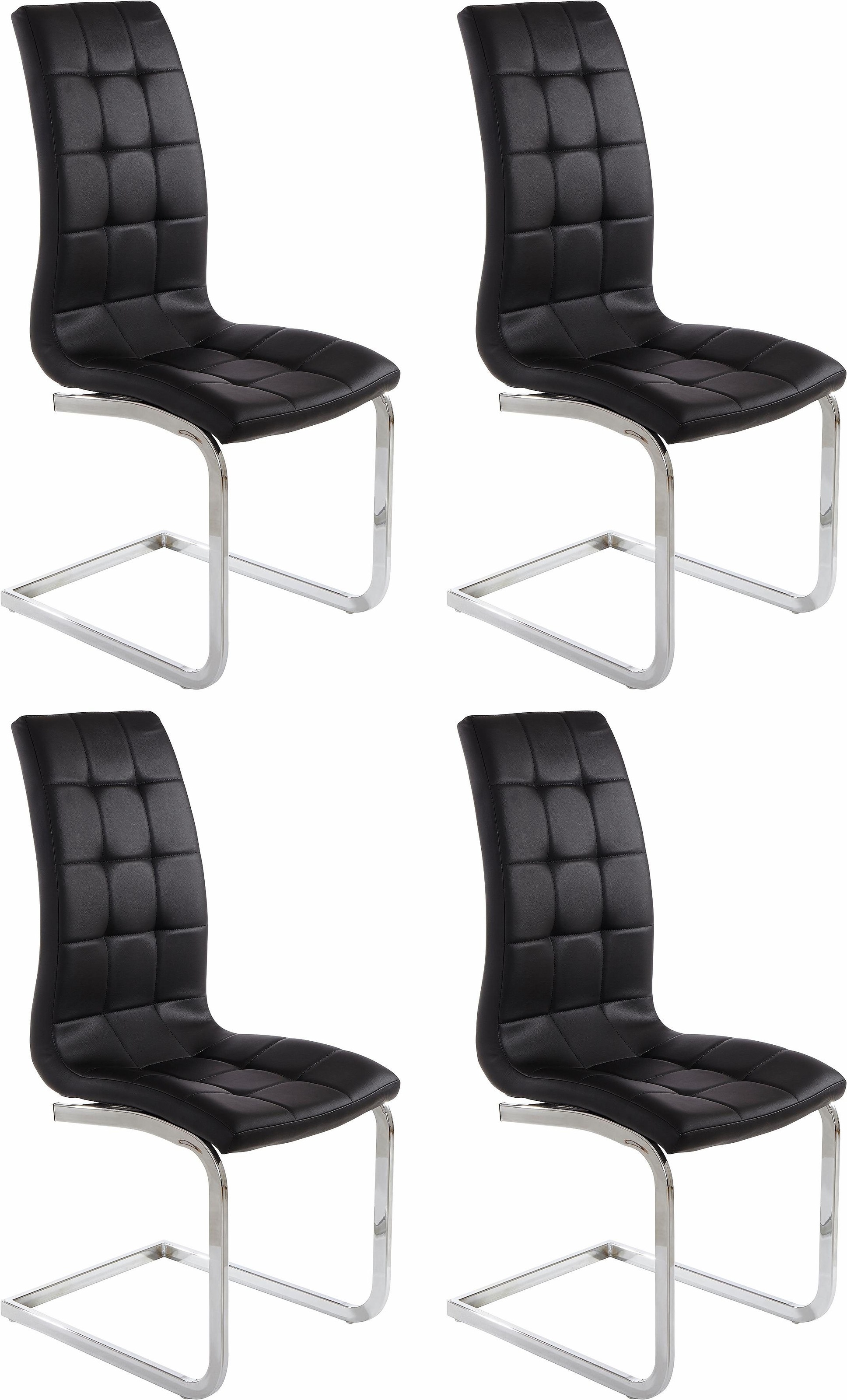 Image of GOODproduct Freischwinger "Lola" (Set) 4 Stk.2 oder 4 Stück, Bezug in Kunstleder oder Samtsoff, chrom Metallgestell