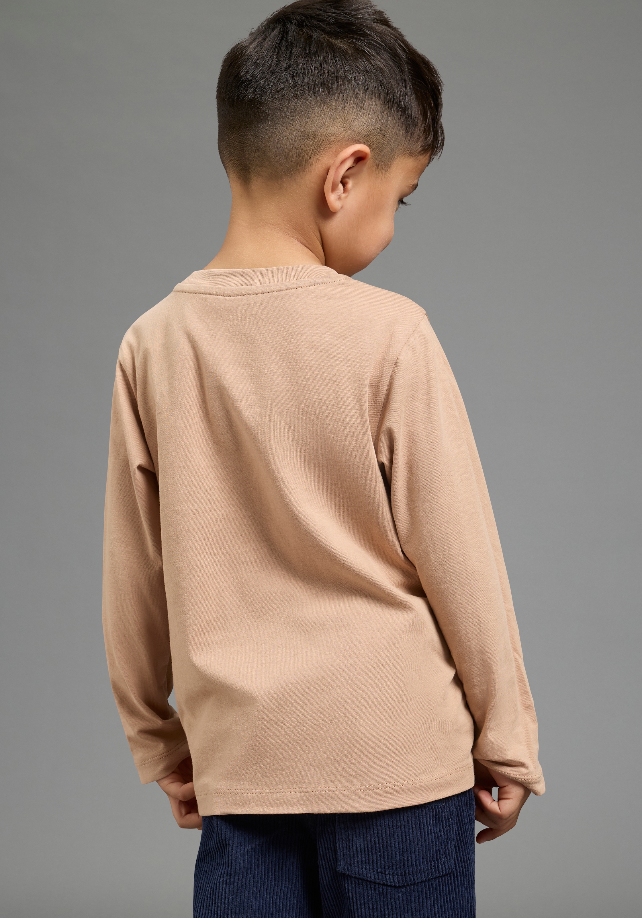 KIDSWORLD Langarmshirt »Shirt mit grosser Fuchs Frottee-Applikation« hüftlange Basic-Passform, Langarm-Design, mit Stickerei