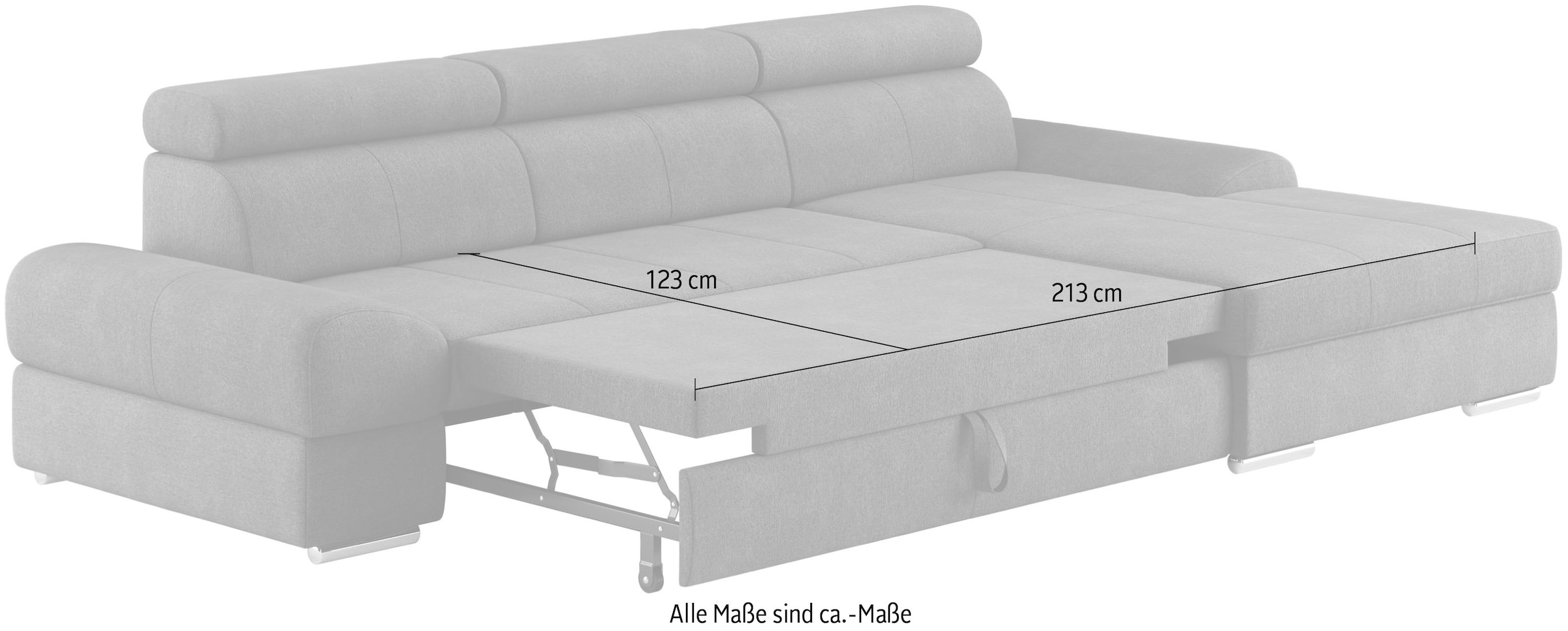 sit&more Ecksofa »Broadway L-Form«, inklusive Kopfteilverstellung, wahlweise mit Bettfunktion