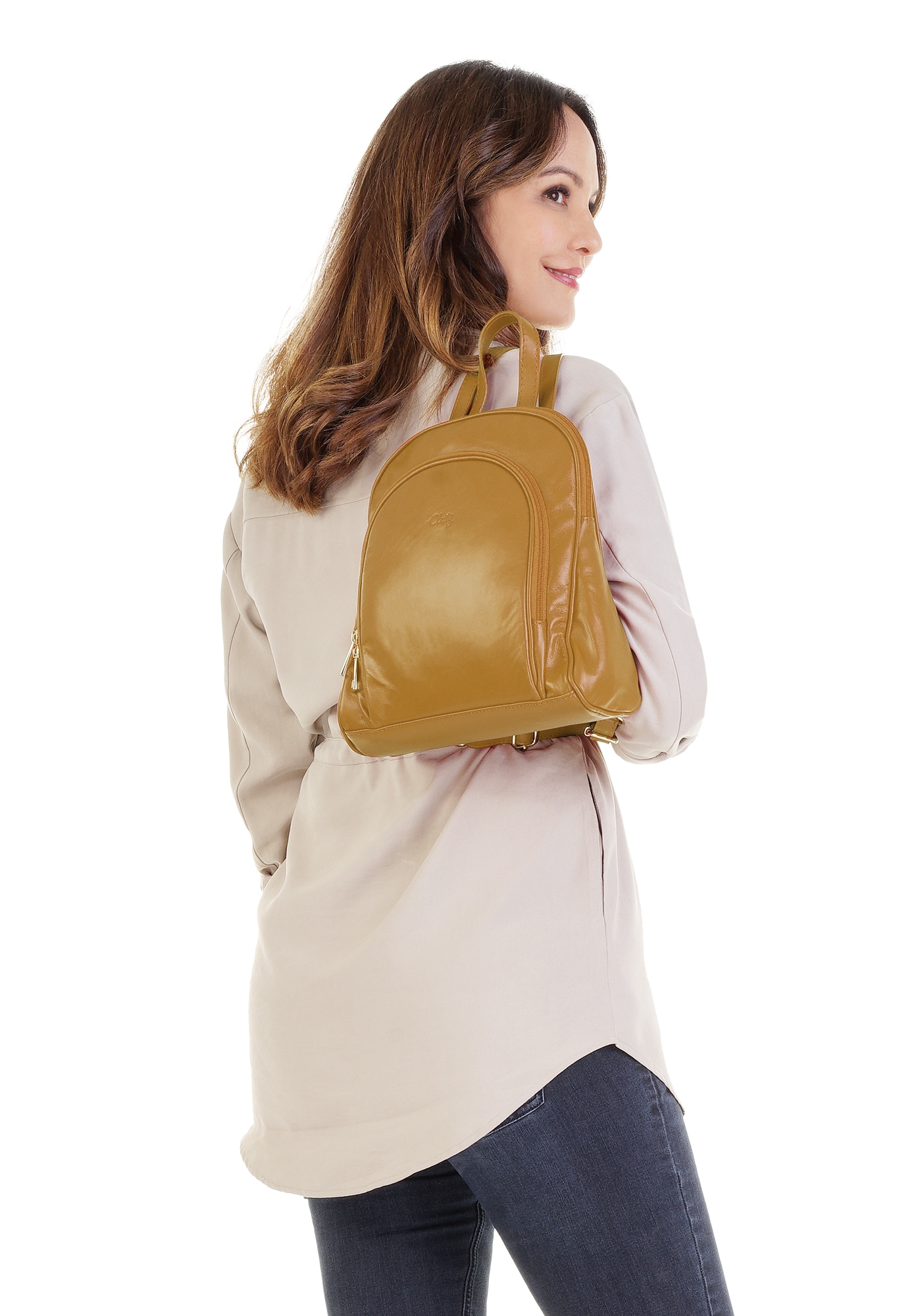 Cluty Cityrucksack, echt Leder, Made in Italy