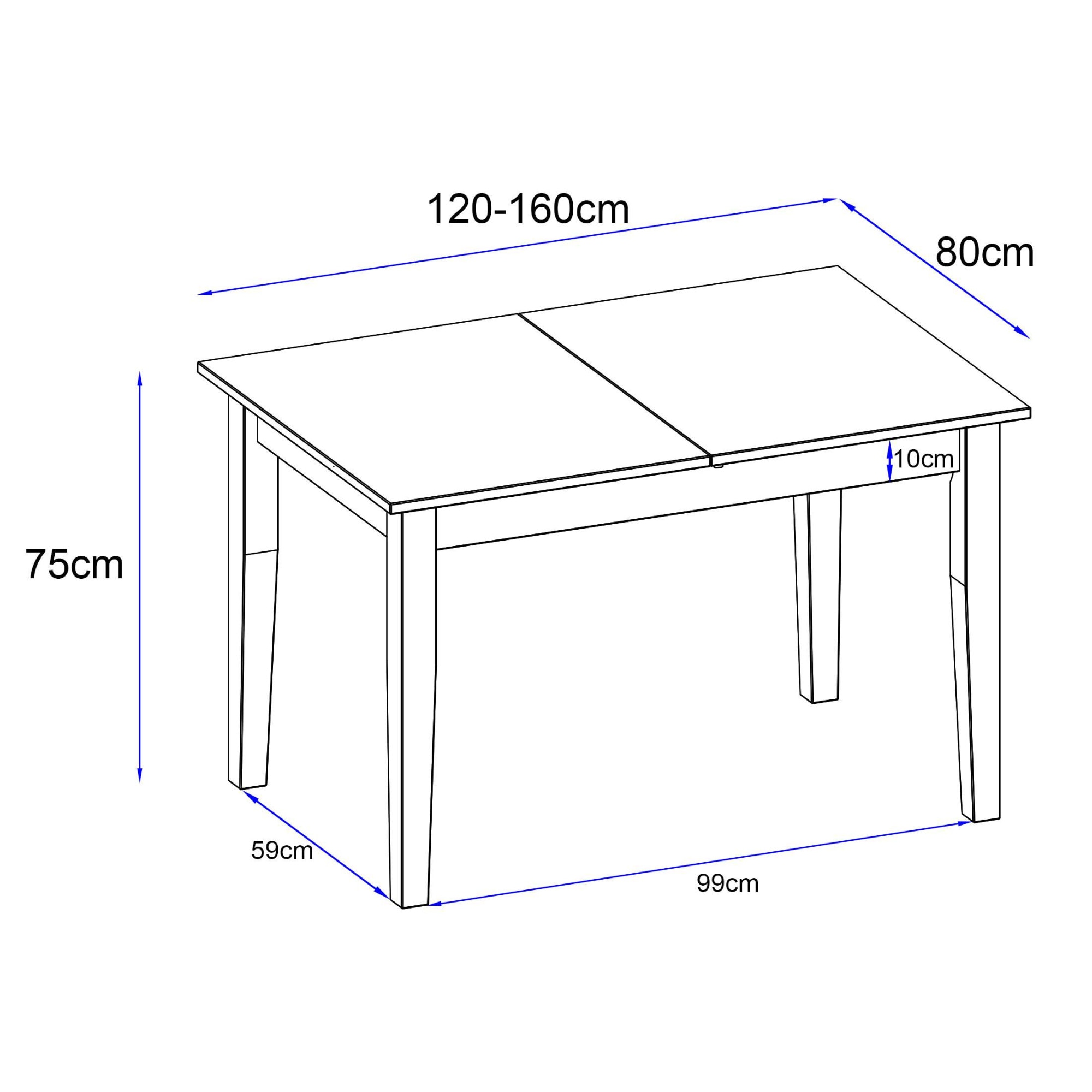 Home affaire Esstisch »Dakota« aus massivem Kiefernholz, ausziehbar, Breite 160-200 cm