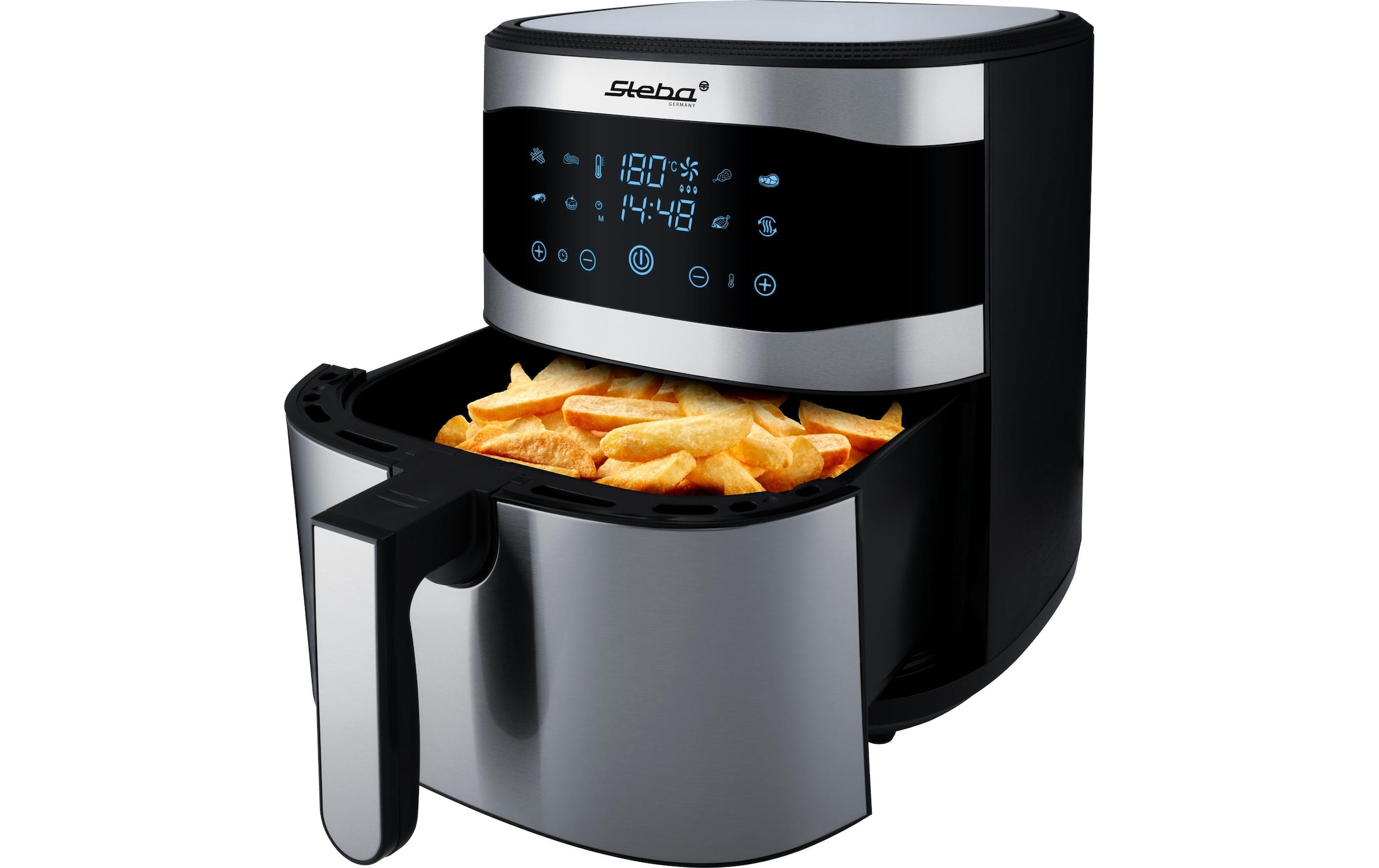 Steba Heissluftfritteuse »Heissluftfritteuse HF 8000 XXL Edelstahl/schwarz 1800 W 8 l« 1800