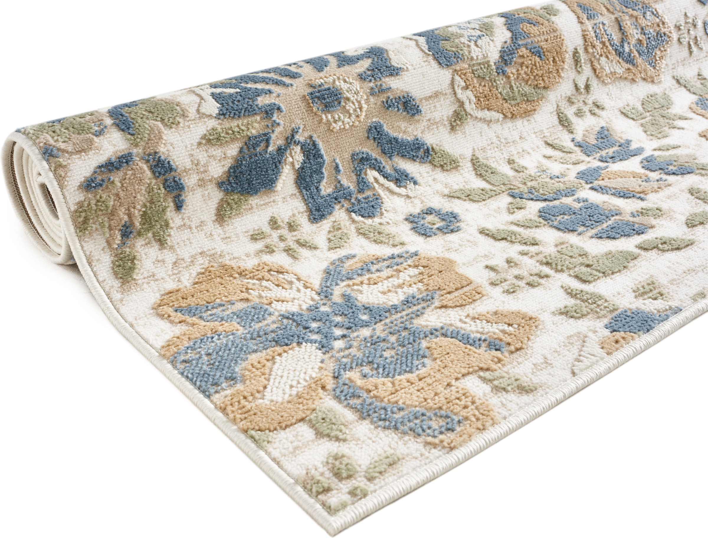 GOODproduct Teppich »Ellodie, Hoch-Tief-Struktur« rechteckig 7 mm Höhe Blumen, Floral, bunt, Wohnzimmer, Schlafzimmer, Esszimmer