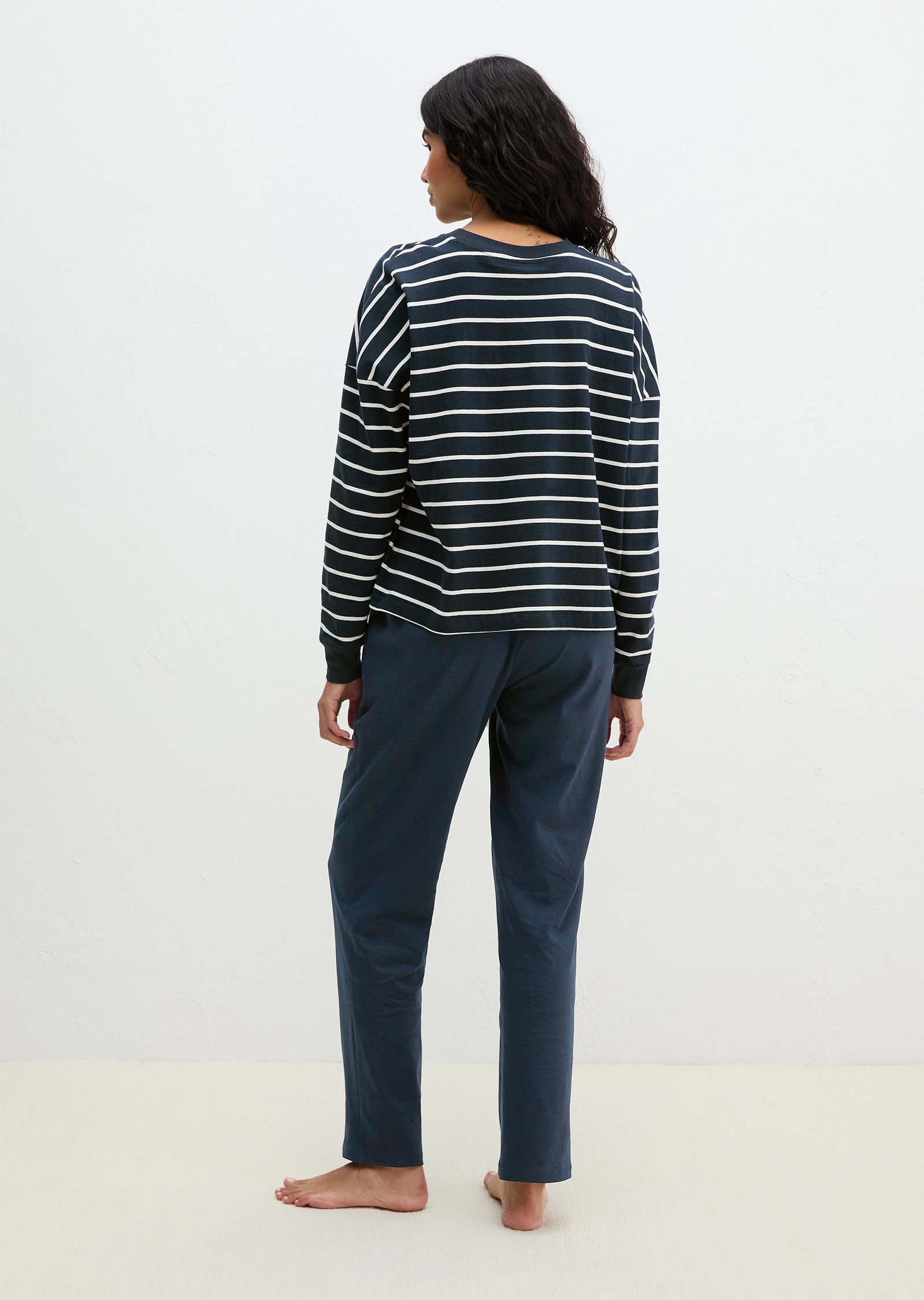 Marc O'Polo Pyjama »Mix N Match Cotton Pyjama Set Long« 2tlg., 2 pièces mit langem Arm und seitlichen Taschen