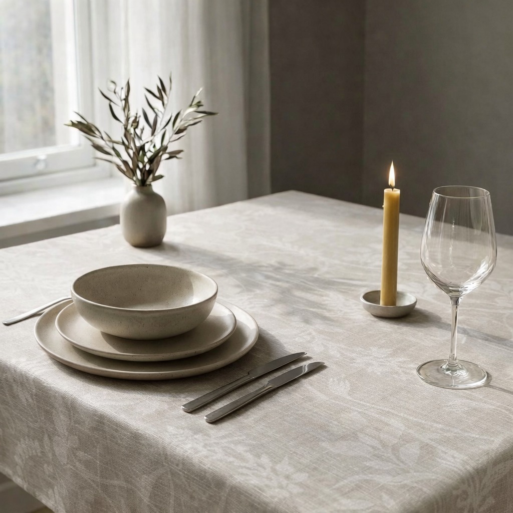 Image of GOODproduct Tischdecke "Linnah" pflegeleicht, Esszimmer, Dekoration, uni