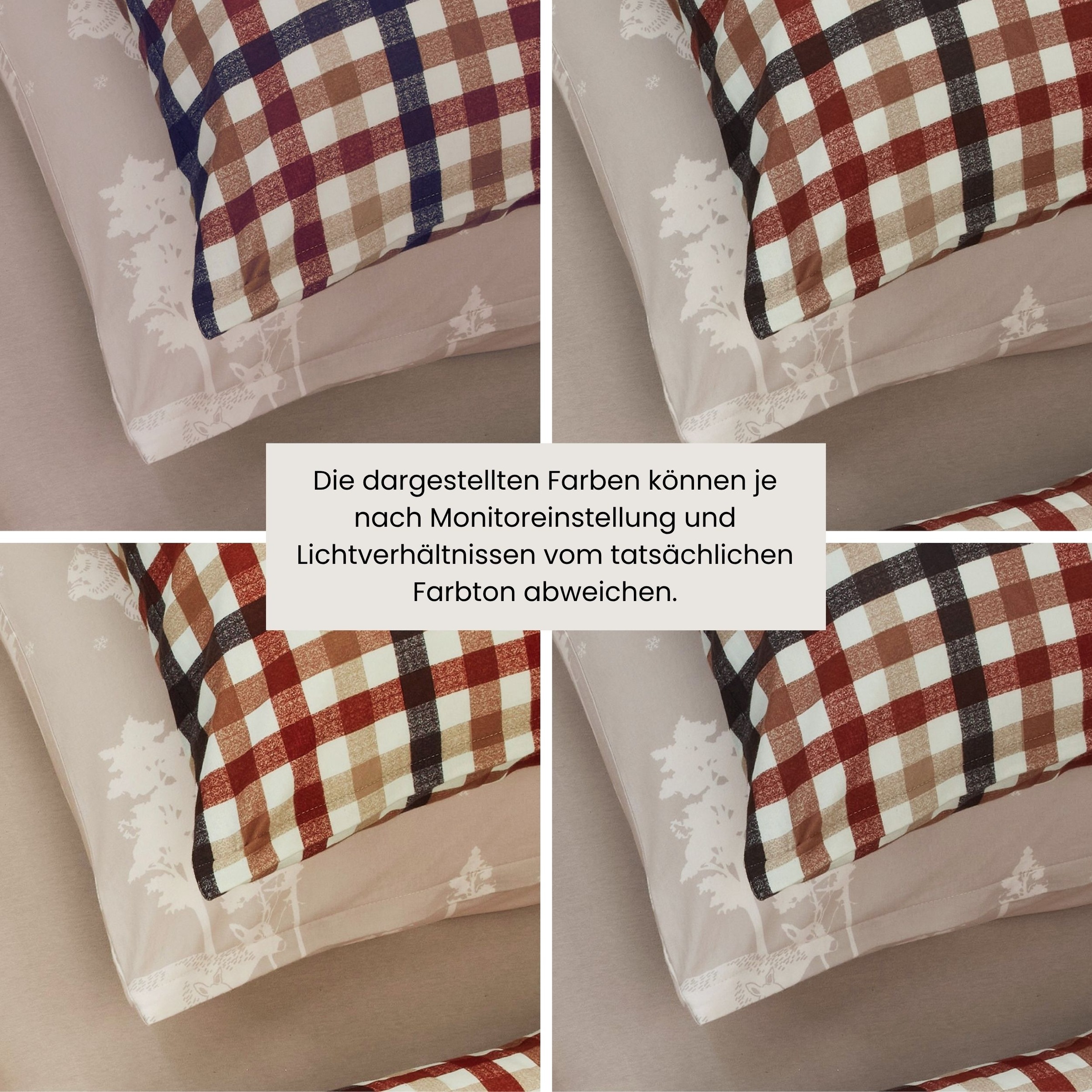 Schiesser Linge de lit »James aus weichem Baumwoll-Feinbiber mit traditionellen Karos« 2 cuis Made in Green