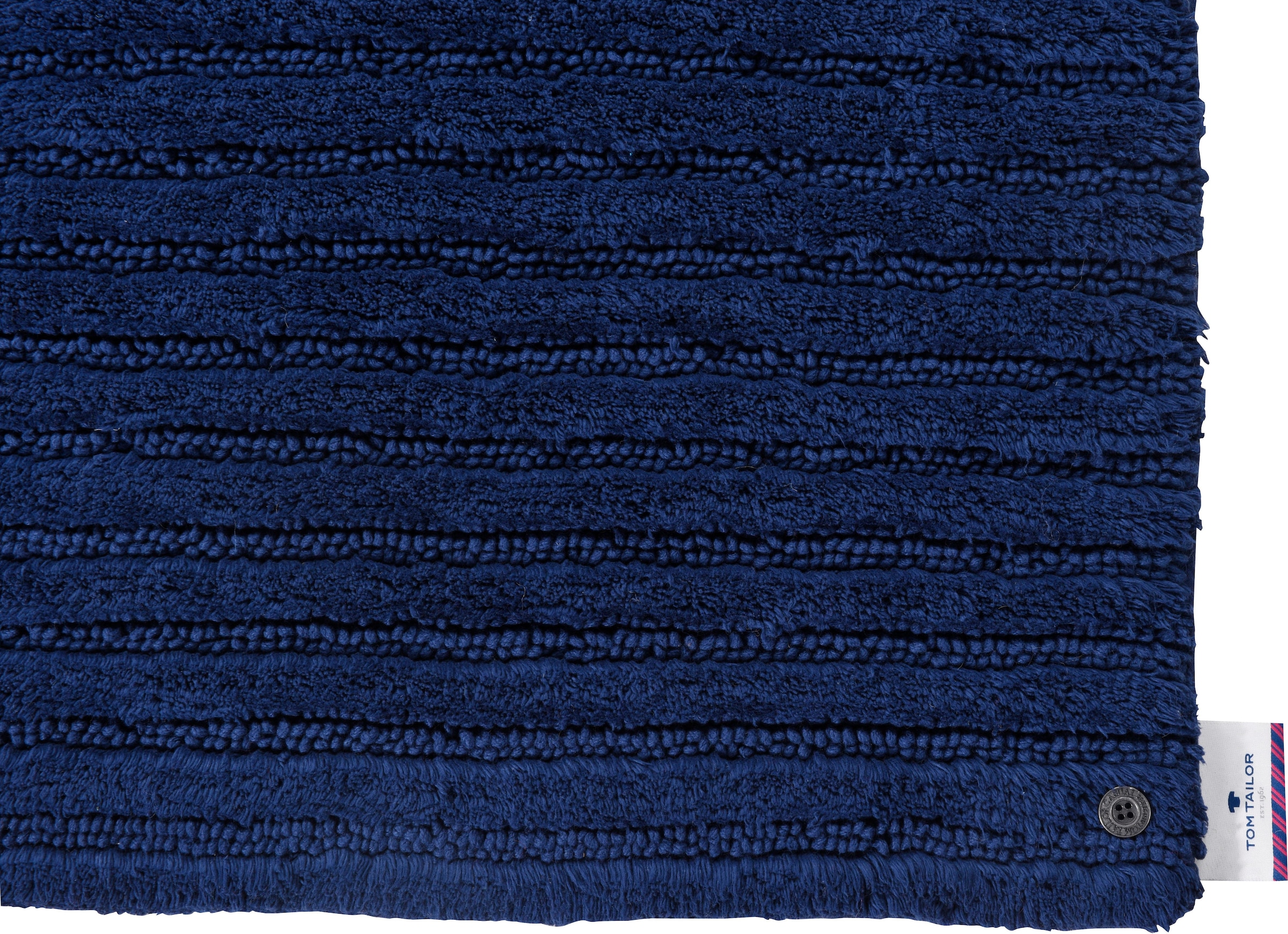 TOM TAILOR HOME Badematte »Cotton Stripes« Höhe 20 mm rutschhemmend beschichtet fussbodenheizungsgeeignet | strapazierfähig Uni Farben, gestreift, reine Baumwolle, Hoch-Tief Effekt