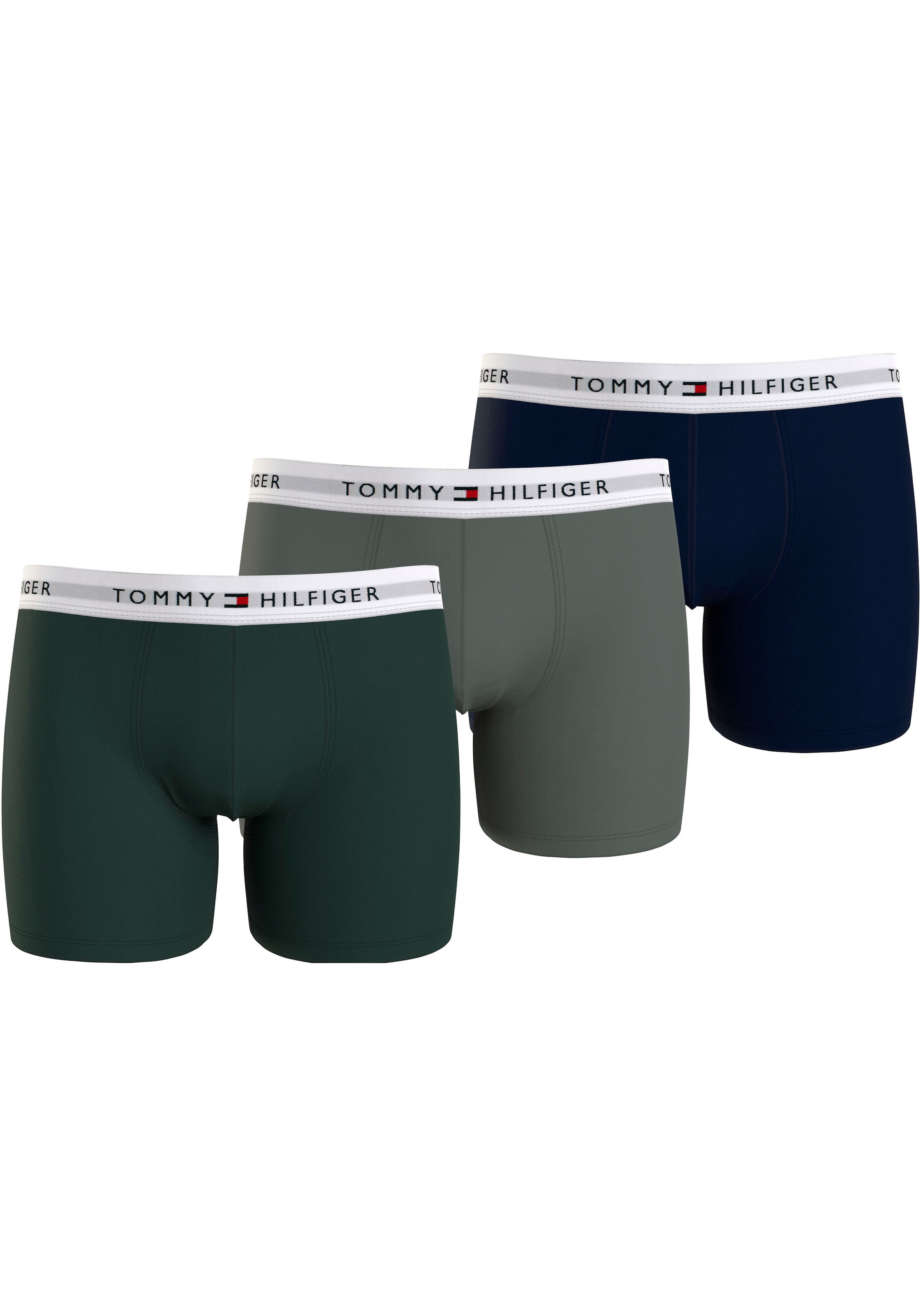 Tommy Hilfiger Underwear Boxer »3P BOXER BRIEF«, (Packung, 3 St., 3er-Pack), mit längerem Bein und Tommy Hilfiger Logo-Elastikbund
