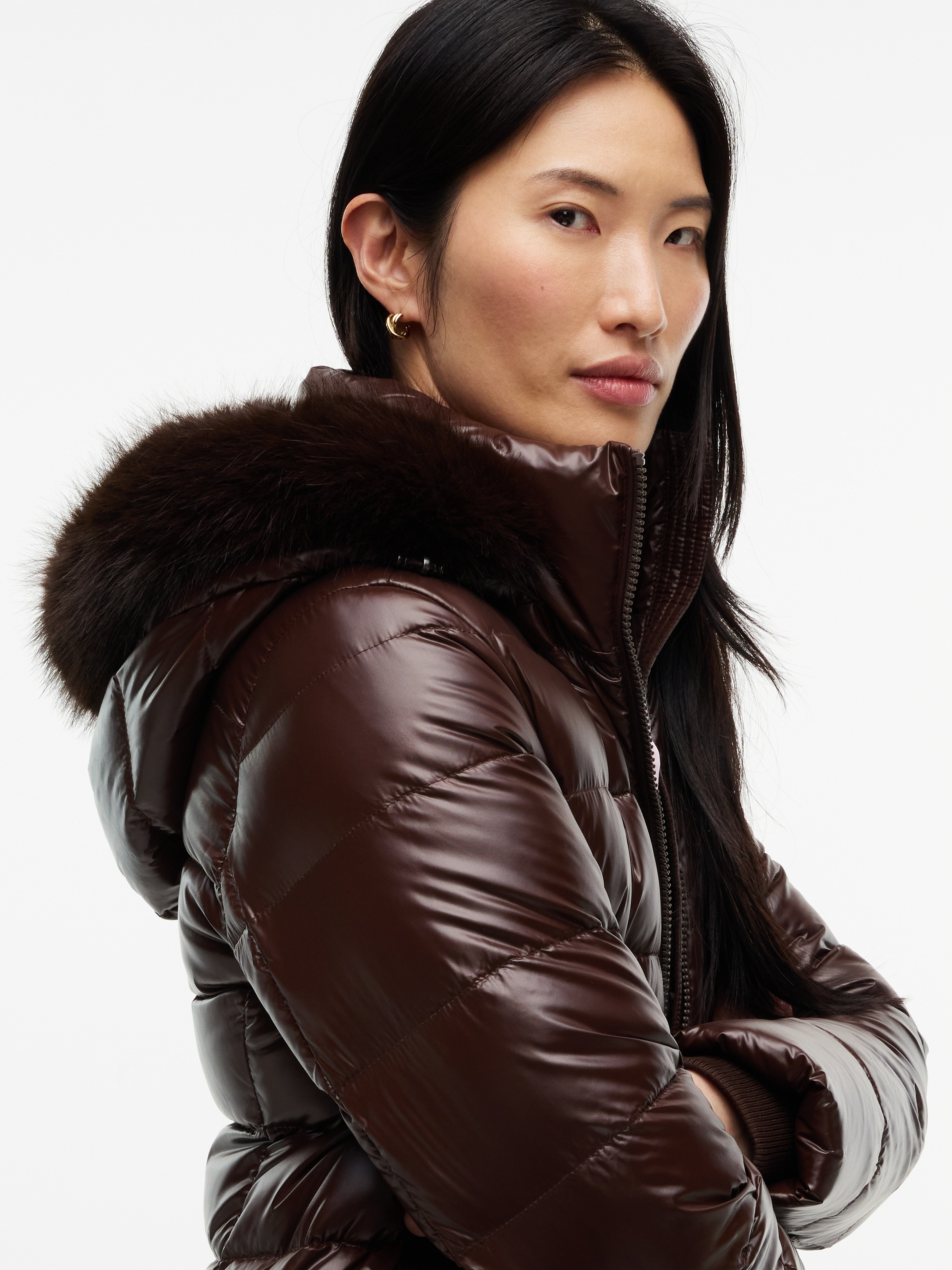 Tommy Hilfiger Veste matelassée »GLOSS DOWN FITTED JACKET« fibre synthétique, aspect légèrement brillant