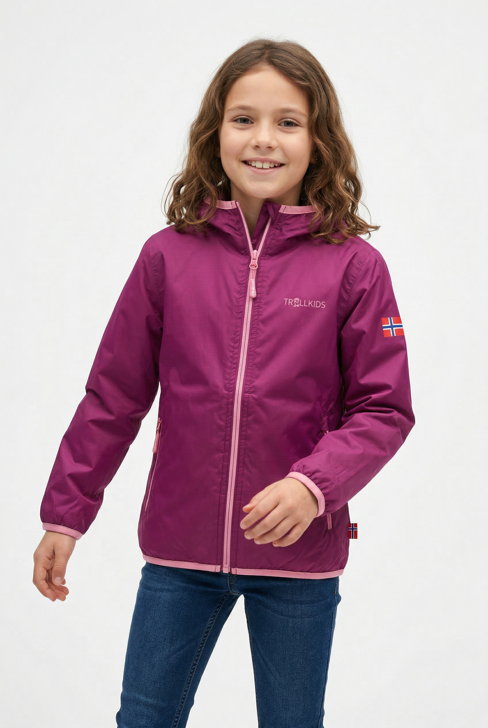 Image of TROLLKIDS Regenjacke "Kids Trolltunga Jacket" mit Kapuze sportlich, aus Polyamid, mit Kapuze, wasserdicht, winddicht, leicht