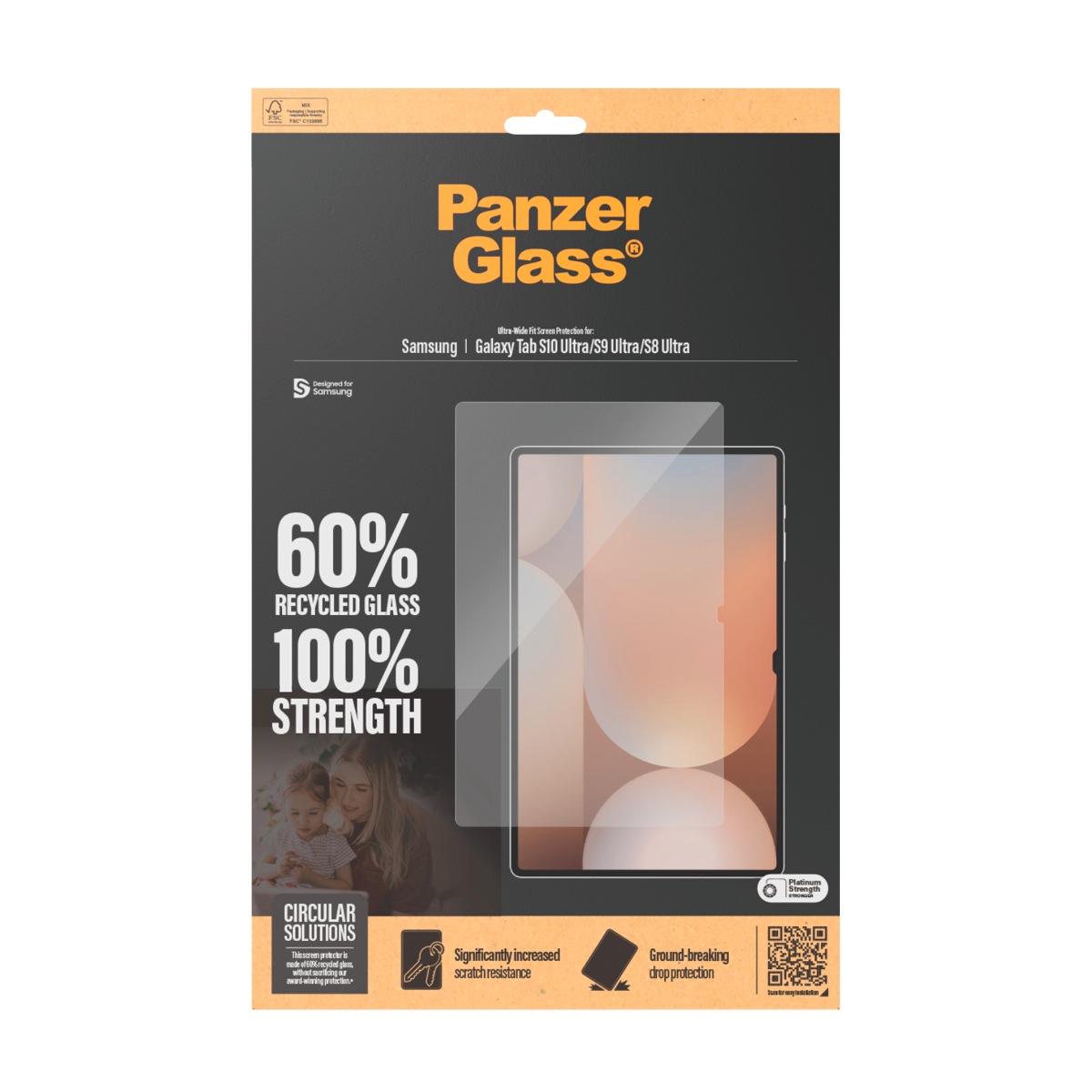 CARE by PanzerGlass Displayschutzglas »Ultra-Wide Fit Screen Protection«, Displayschutzfolie, Schutzfolie, Bildschirmschutz, kratz- & stossfest