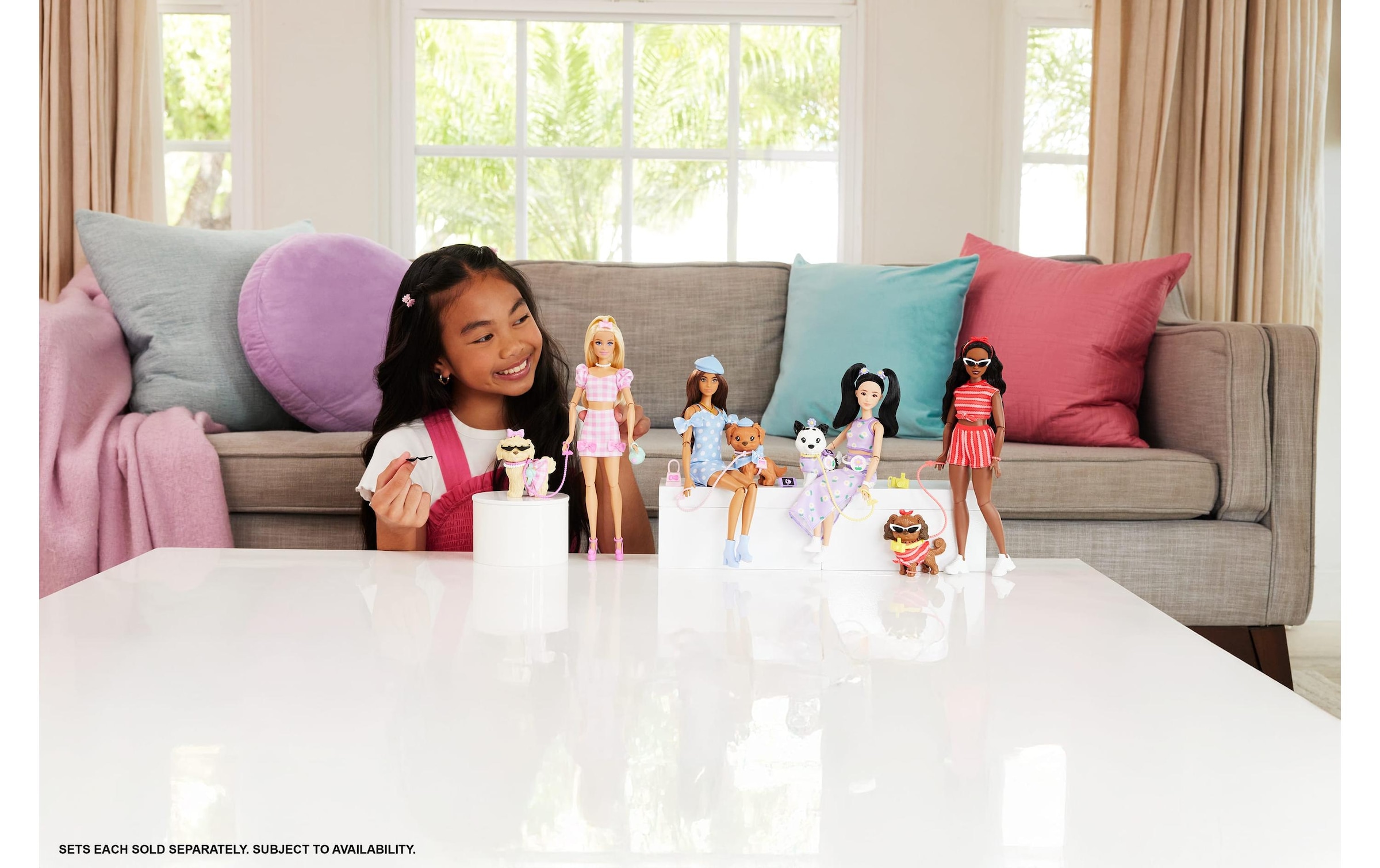 Barbie Anziehpuppe »Twinning Looks Bows« Barbie mit Schleife und Hündchen