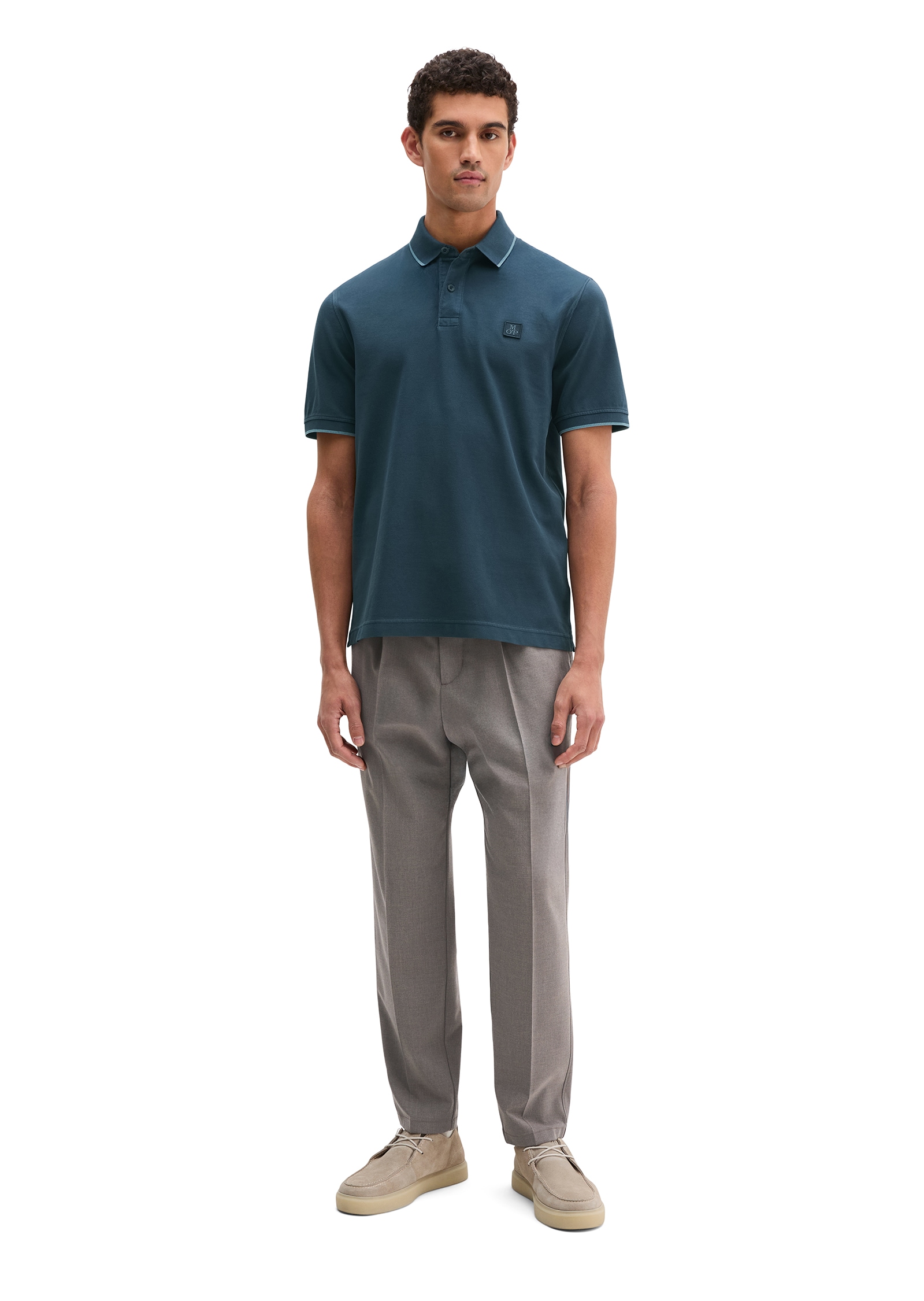 Marc O'Polo Polo weiches Tragegefühl, regular Fit, Logopatch auf der Brust