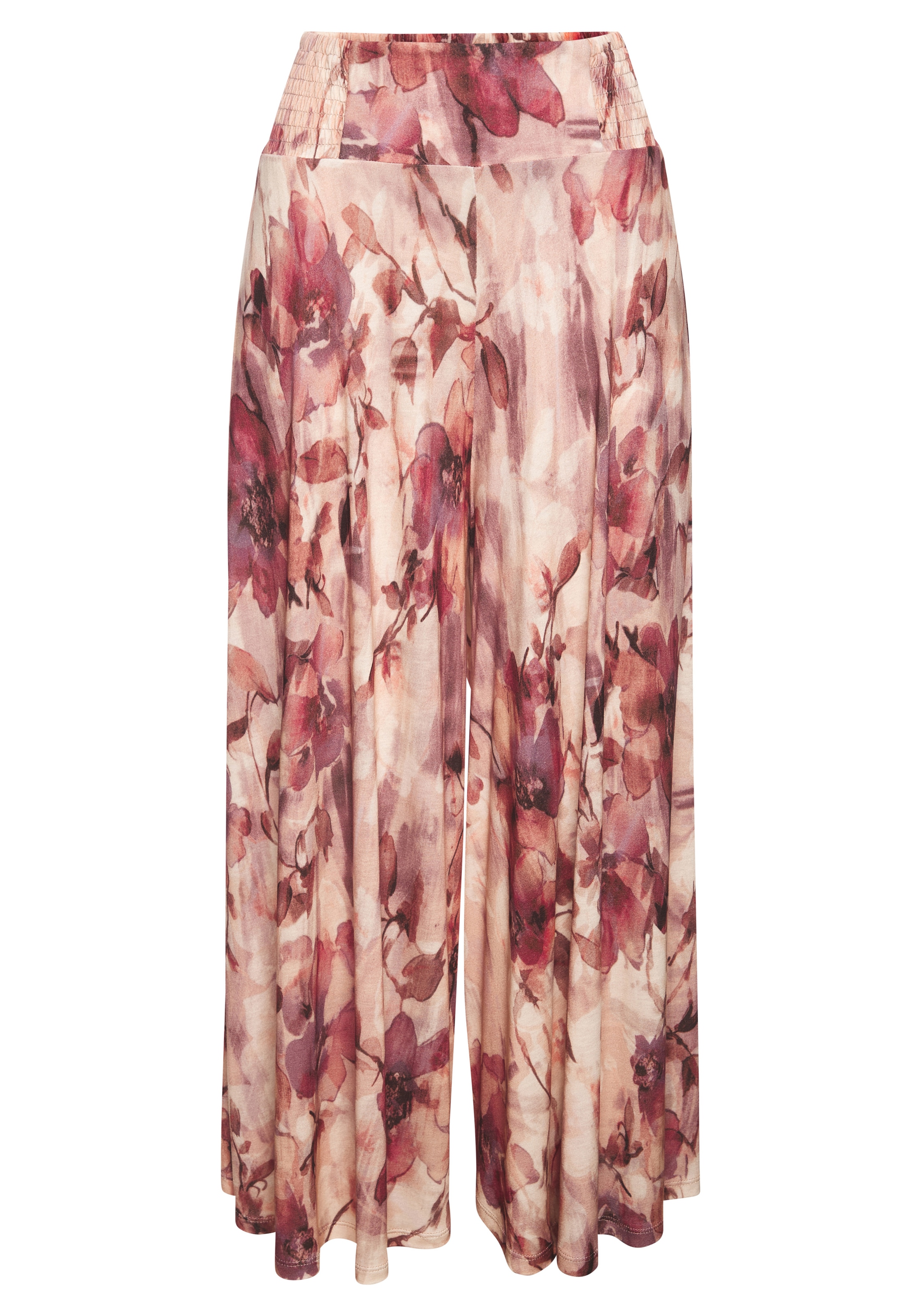 LASCANA Hosenrock »mit extra weitem Bein« mit Blumenprint, Culotte, 7/8-Länge, leichte Sommerhose