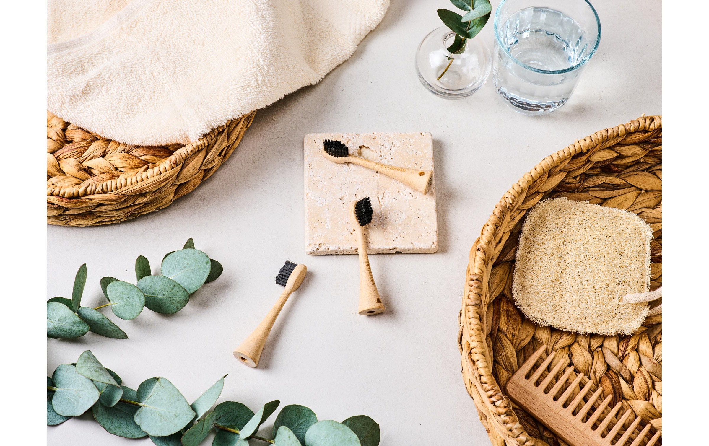 happybrush Aufsteckbürste »Bambus V3 3 Stück«