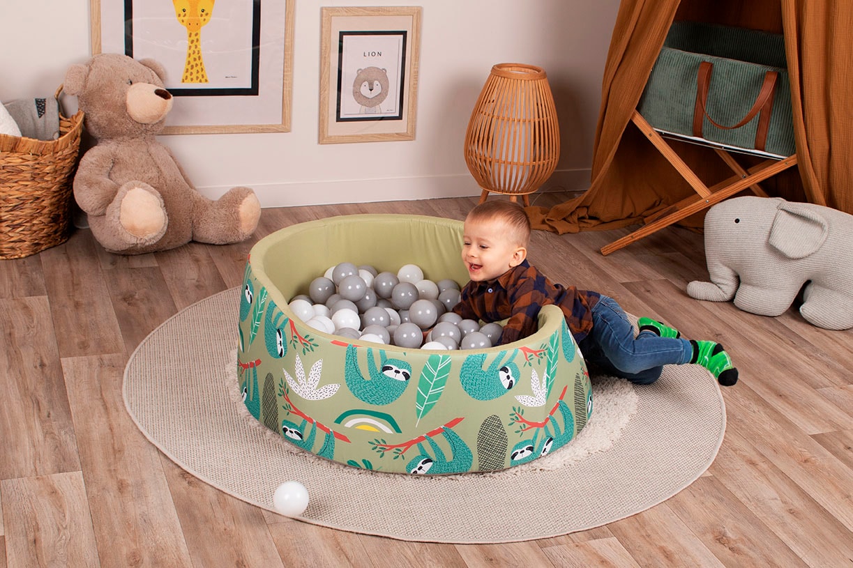 Knorrtoys® Piscine à balles »Soft, Faultier« Mit 150 Bällen grey/white/transparent, Made in Europe