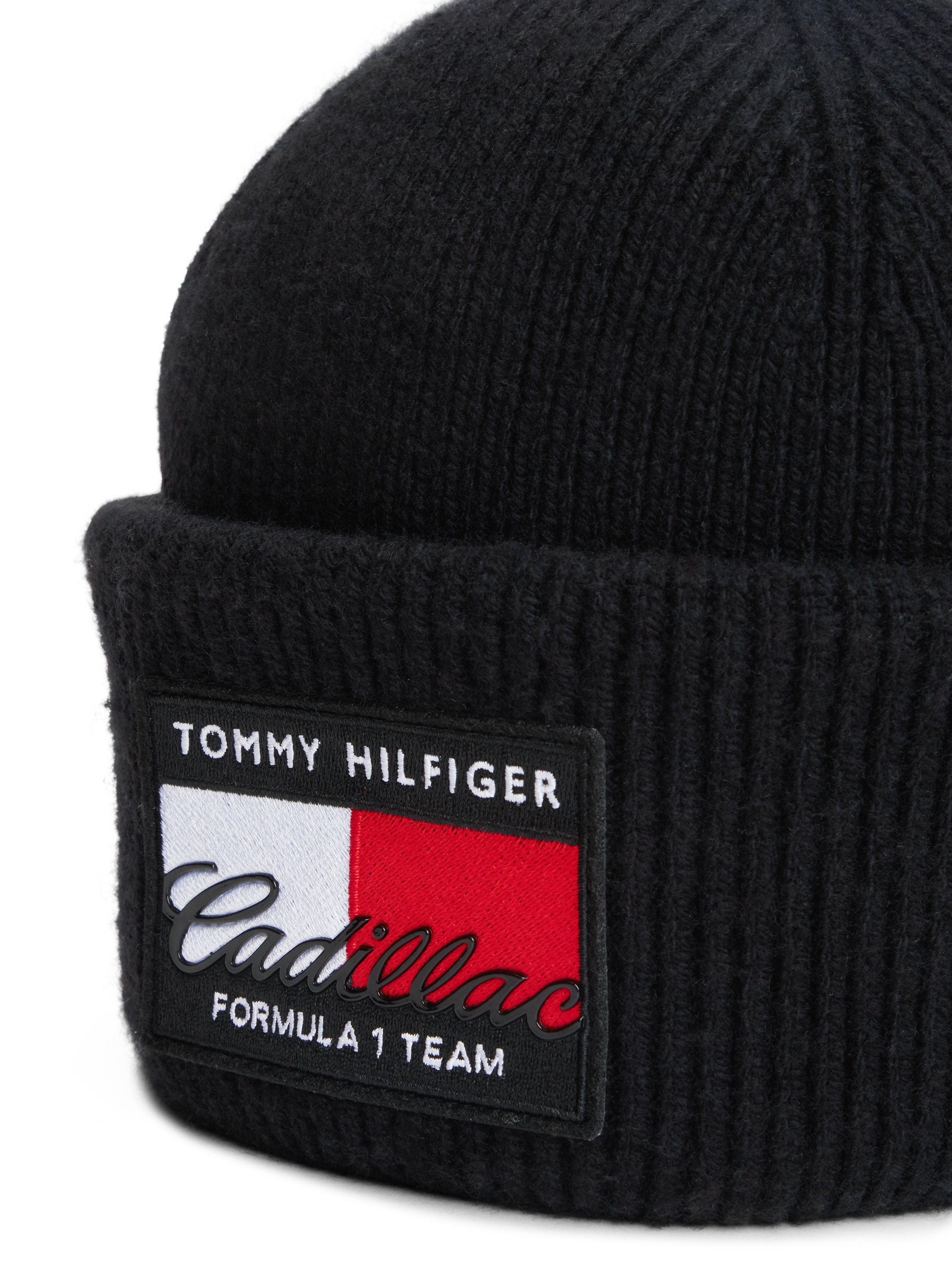 Tommy Hilfiger Beanie »TH x Cadillac Formula 1® Team-Flag-Logo« Wollmix, Unisex