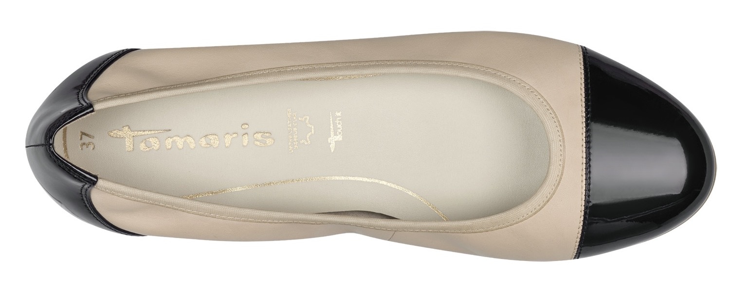 Tamaris Ballerine  , Blockabsatz, Businessschuh, Schlupfschuh mit Elastikeinfass