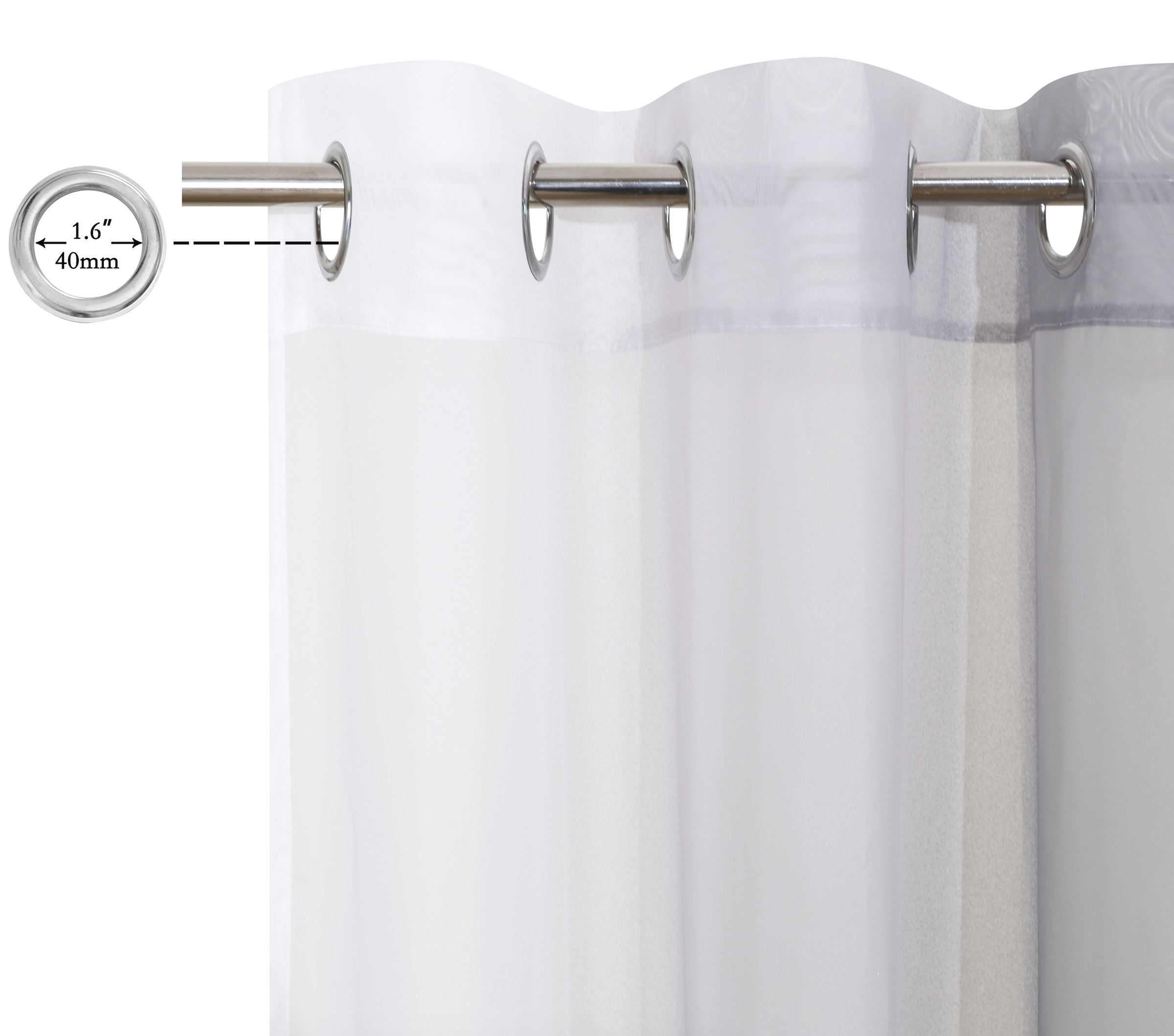 GOODproduct Rideau »Nivva« Œillet 2 cuis tlg. transparent, suspension à œillets, facile d'entretien, lot de 2