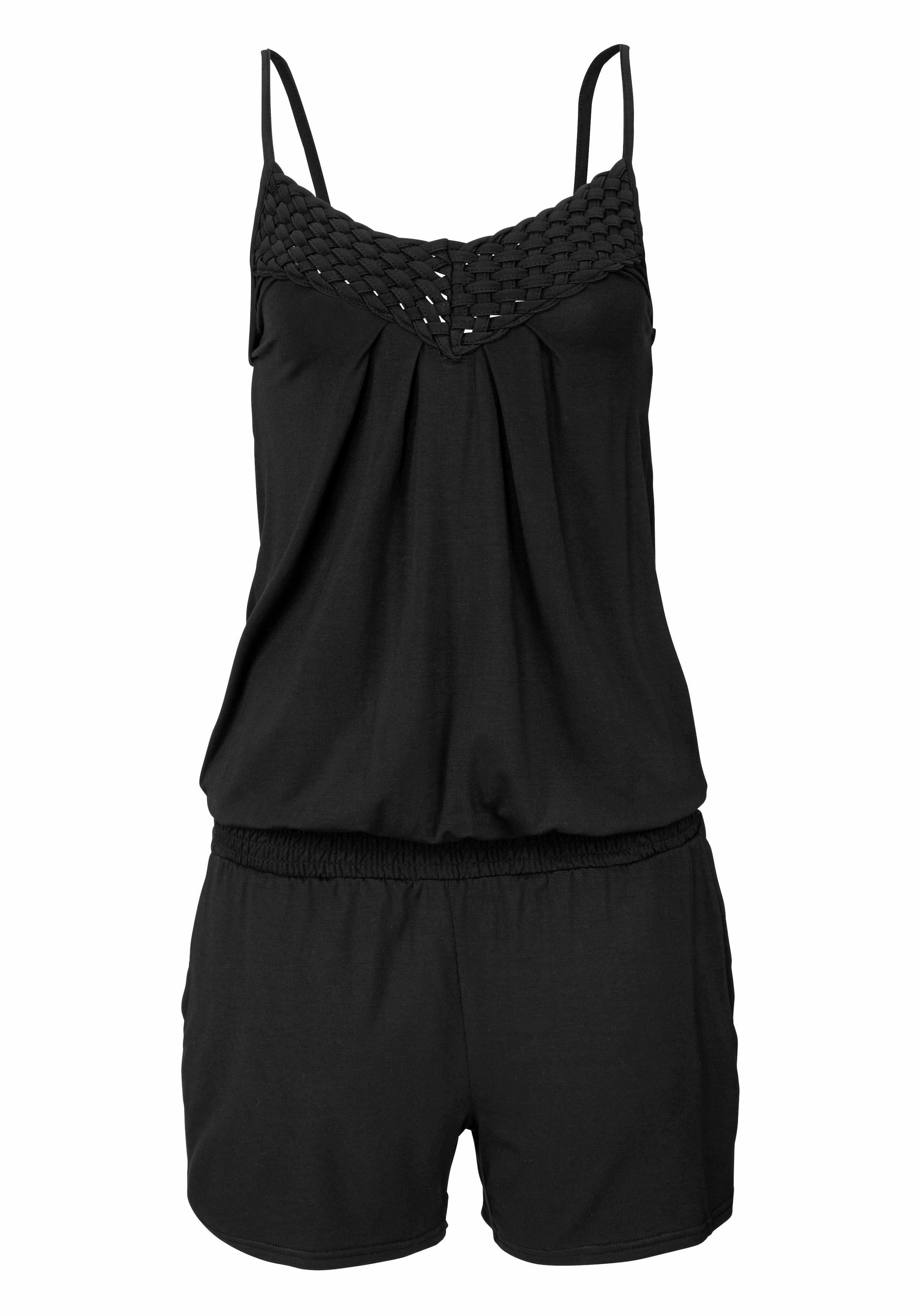 LASCANA Overall, mit Flechtdetail, sommerlicher Jumpsuit mit Taschen