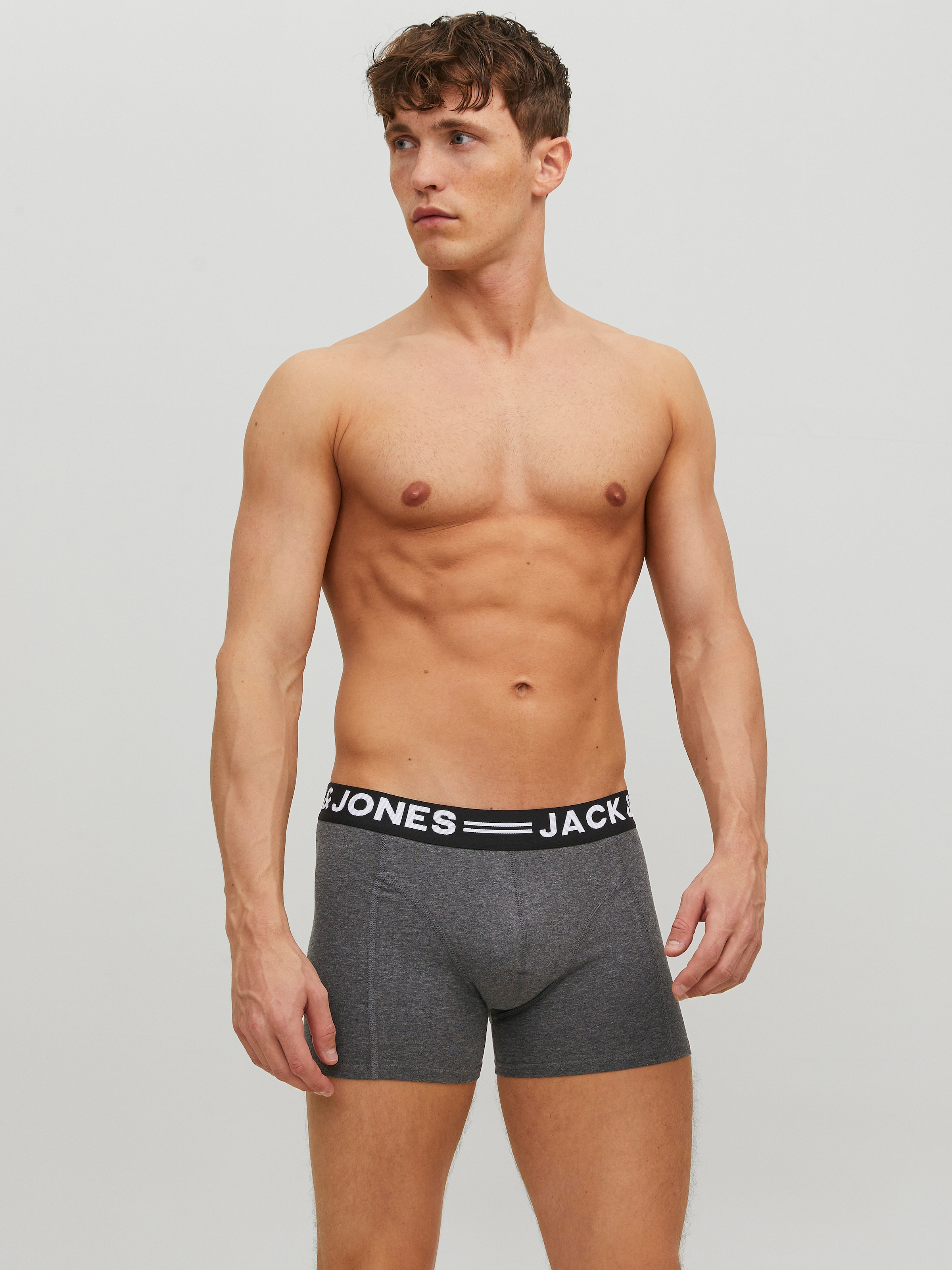 Jack & Jones Tronc »JACLICHFIELD TRUNKS 3 PACK NOOS« Paquet, 3 cuis mélange de coton, ceinture élastique