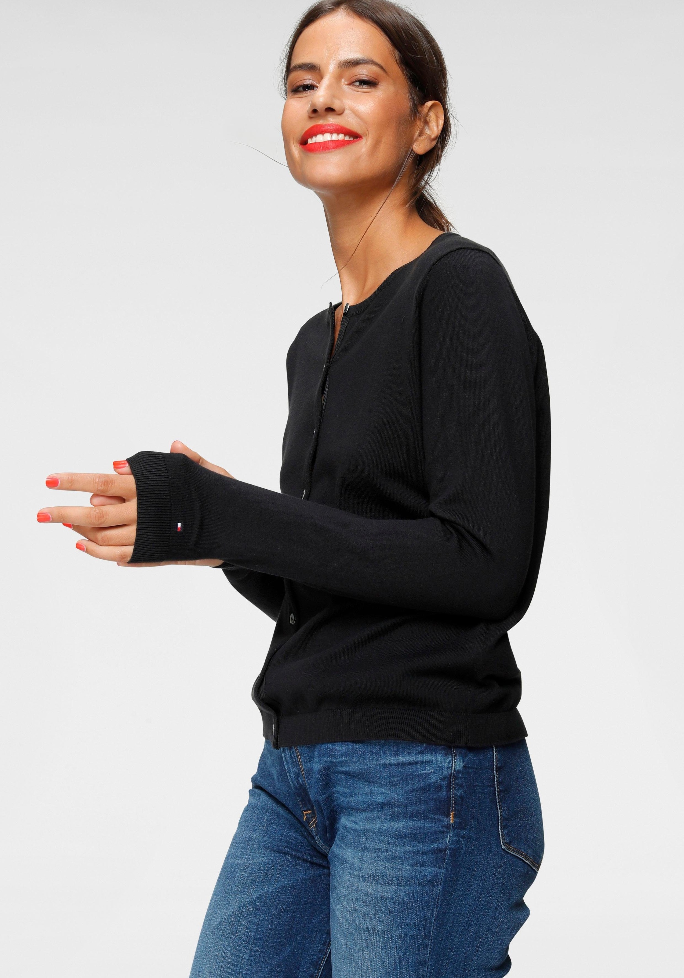 Image of Tommy Hilfiger Strickjacke »HERITAGE BUTTON-UP CARDIGAN«, in hochwertigem Feinstrick mit Tommy Hilfiger Logo-Flag bei Ackermann Versand Schweiz