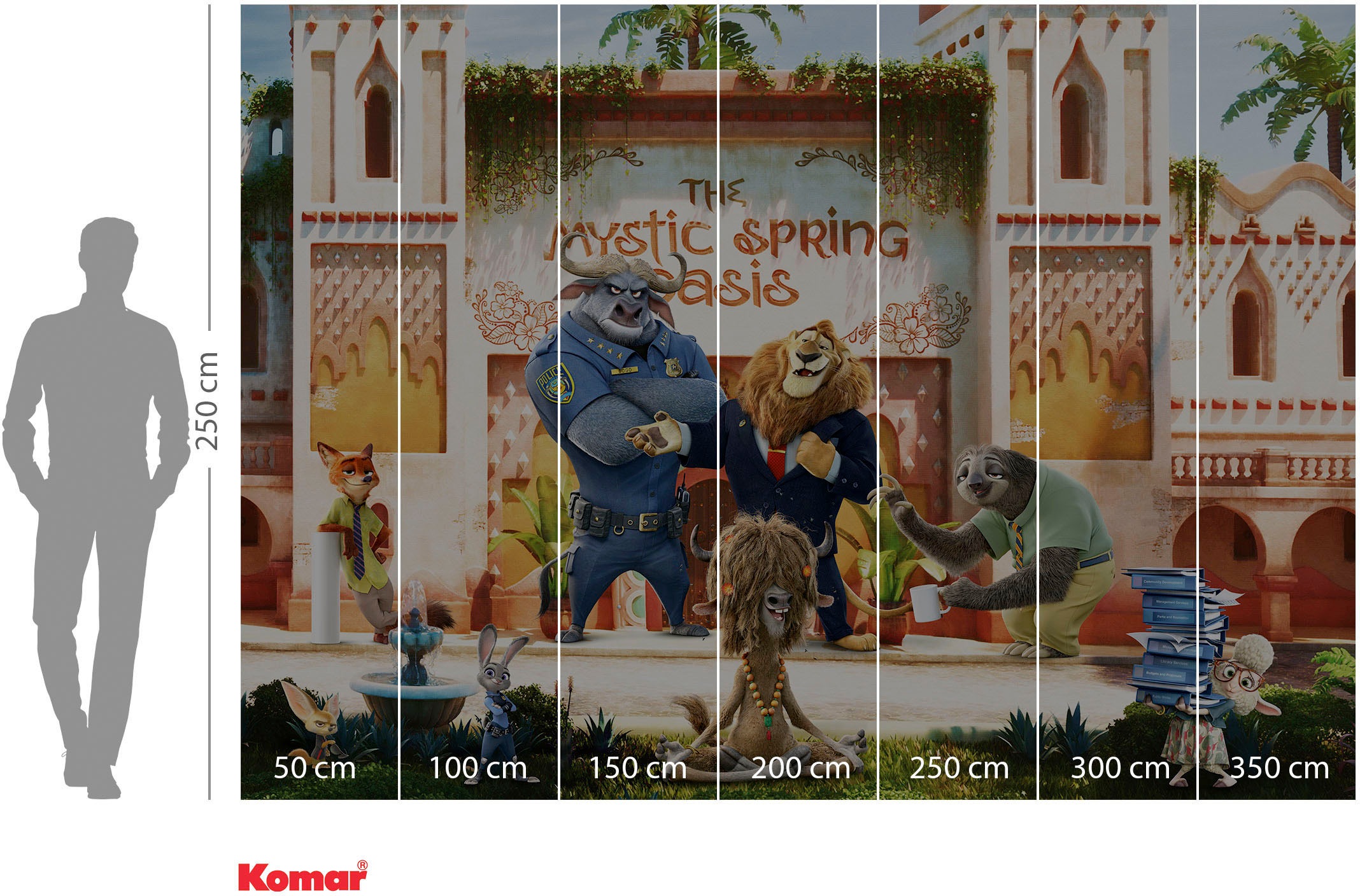 Komar Fototapete »Digitaldruck Vlies - Zoomania - Grösse 350 x 250 cm«, bedruckt, Kinderzimmer