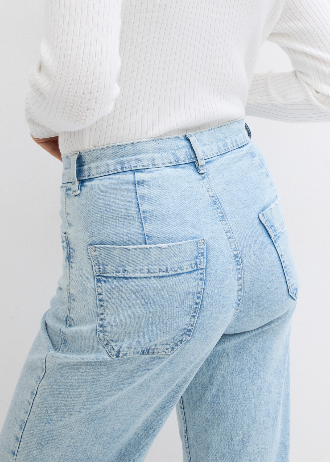 bonprix 7/8-Jeans verkürztes 7/8-Design, weites Bein, Loose Fit, mit Elasthan-Anteil