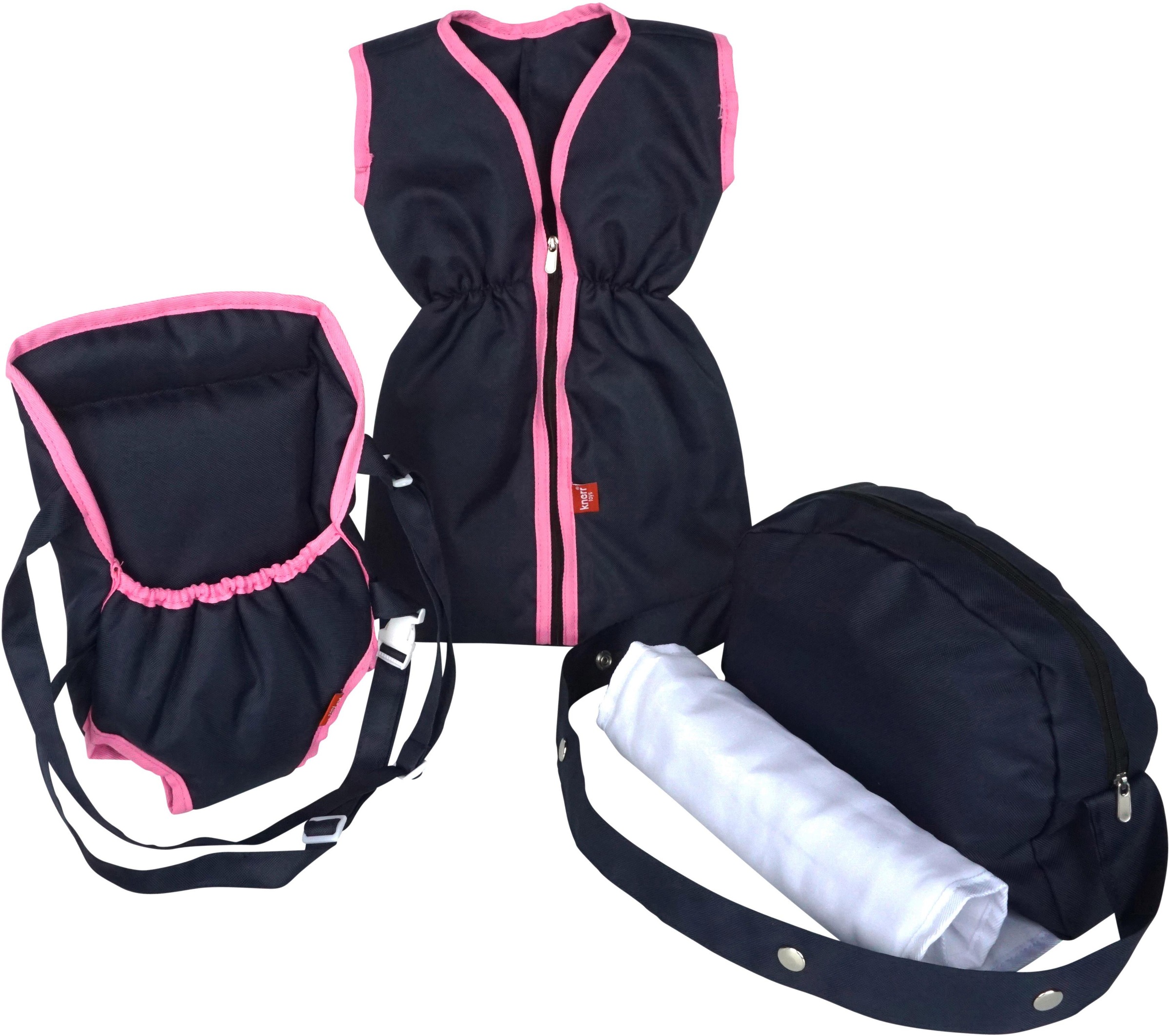 Image of Knorrtoys® Puppen Schlafsack »Puppenzubehörset - Navy Blue«, (Set, 3 tlg.), mit Puppenbauchtrage und Wickeltasche bei Ackermann Versand Schweiz