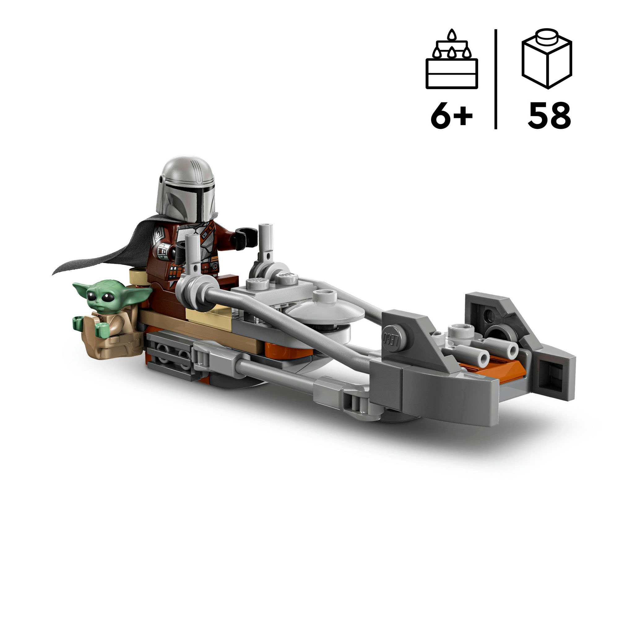 LEGO® Pions de construction »Der Mandalorianer und Grogu auf ihrem Speeder Bike (75436)« LEGO Star Wars