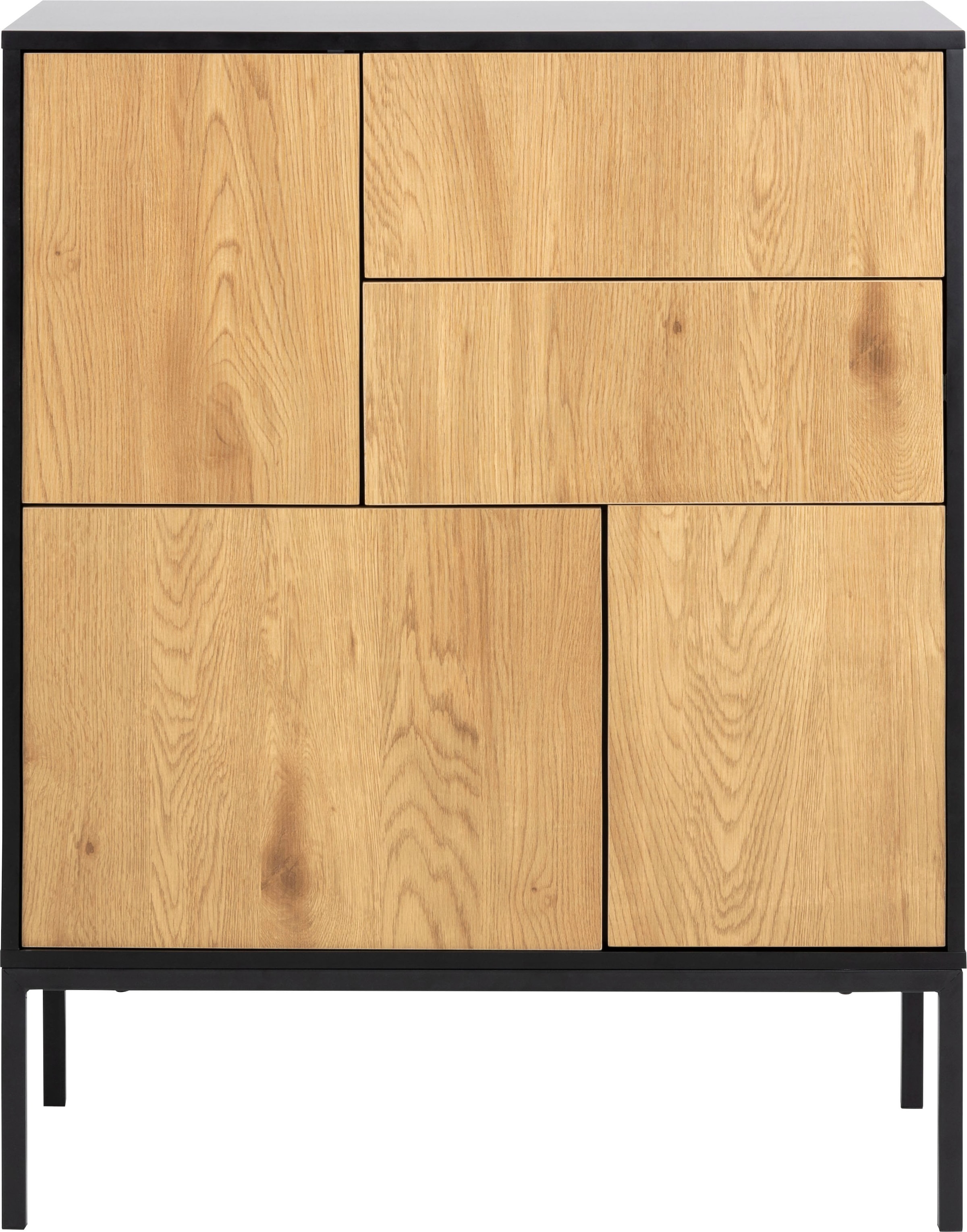 ACTONA GROUP Buffet 1,  avec imitation chêne sauvage, 3 portes et 2 tiroirs, largeur 80 cm