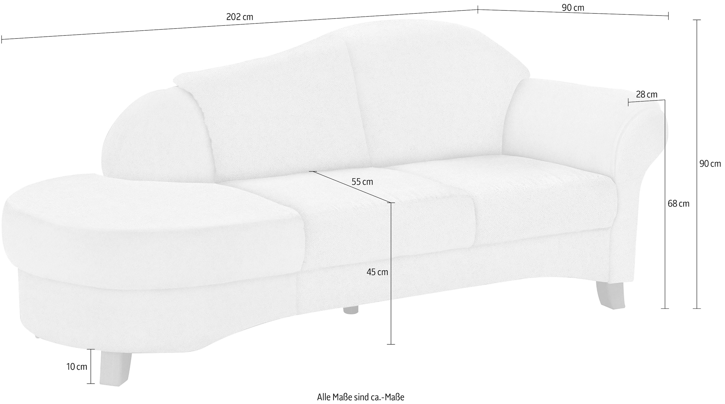 Home affaire Recamiere »Mayfair« freistehend, wahlweise Armlehne links oder rechts