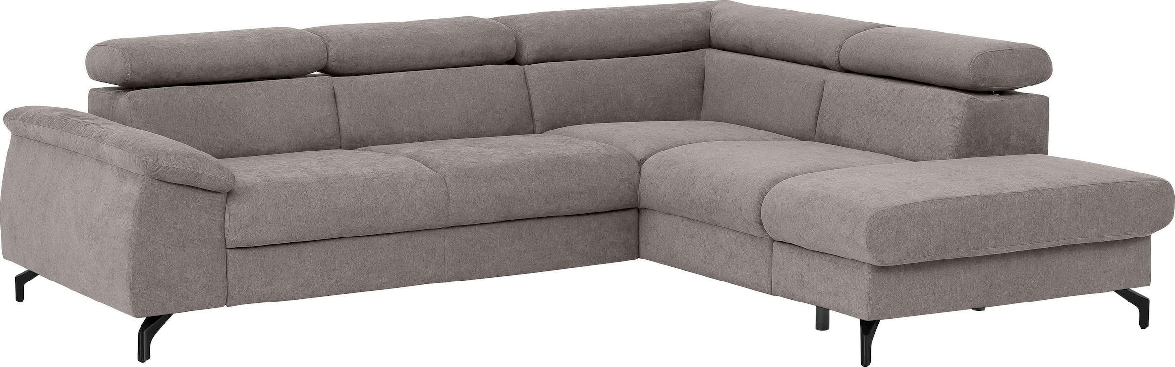 COTTA Polstergarnitur »Komaris L-Form«, (Set), Set bestehend aus: Ecksofa mit Kopfteilverstellung & Hocker