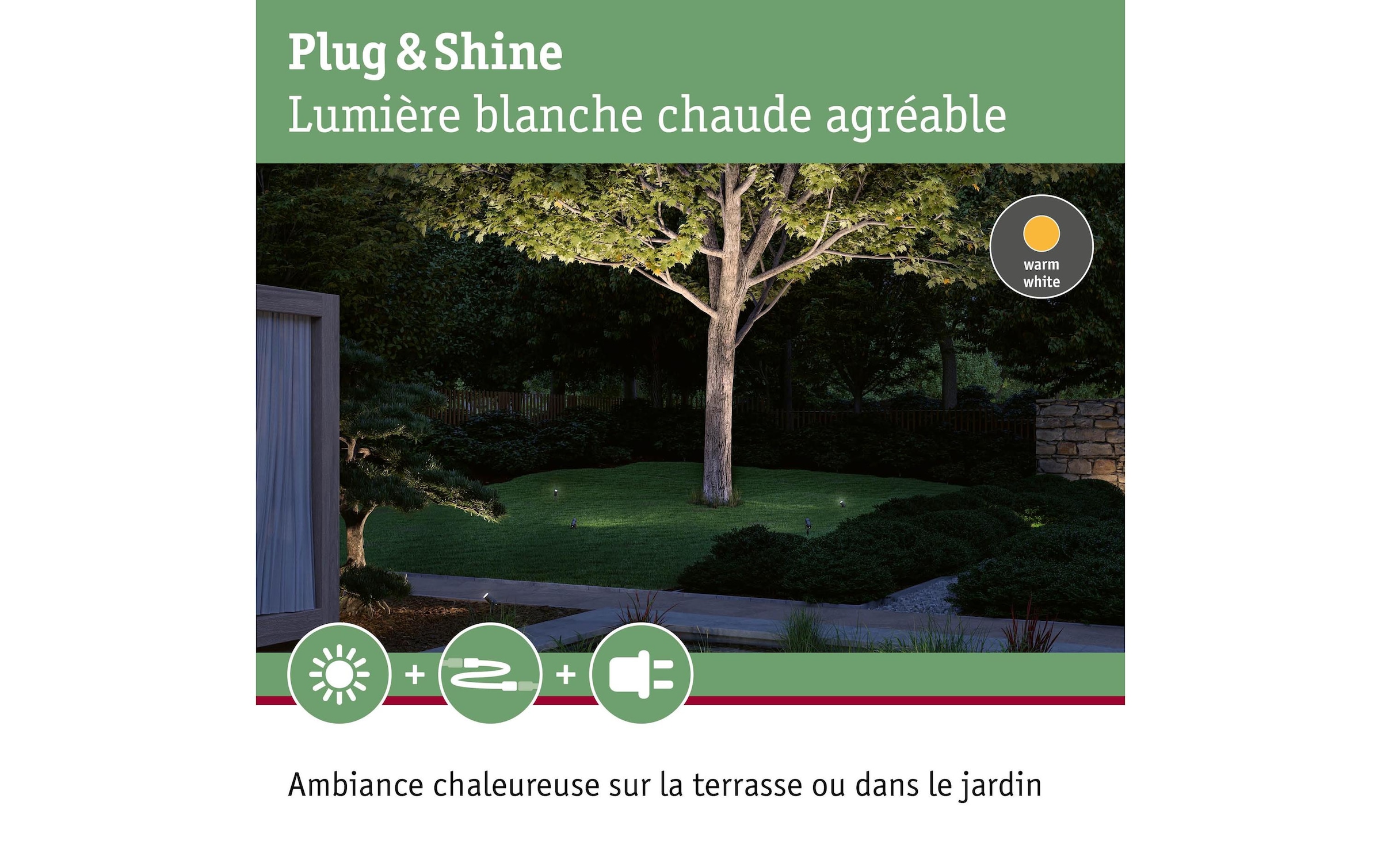 Paulmann LED Gartenstrahler »Plug&Shine« LED-Modul 1 Stk. Warmweiss LED-Modul, 12W IP65 230V 3000K Alu Grey