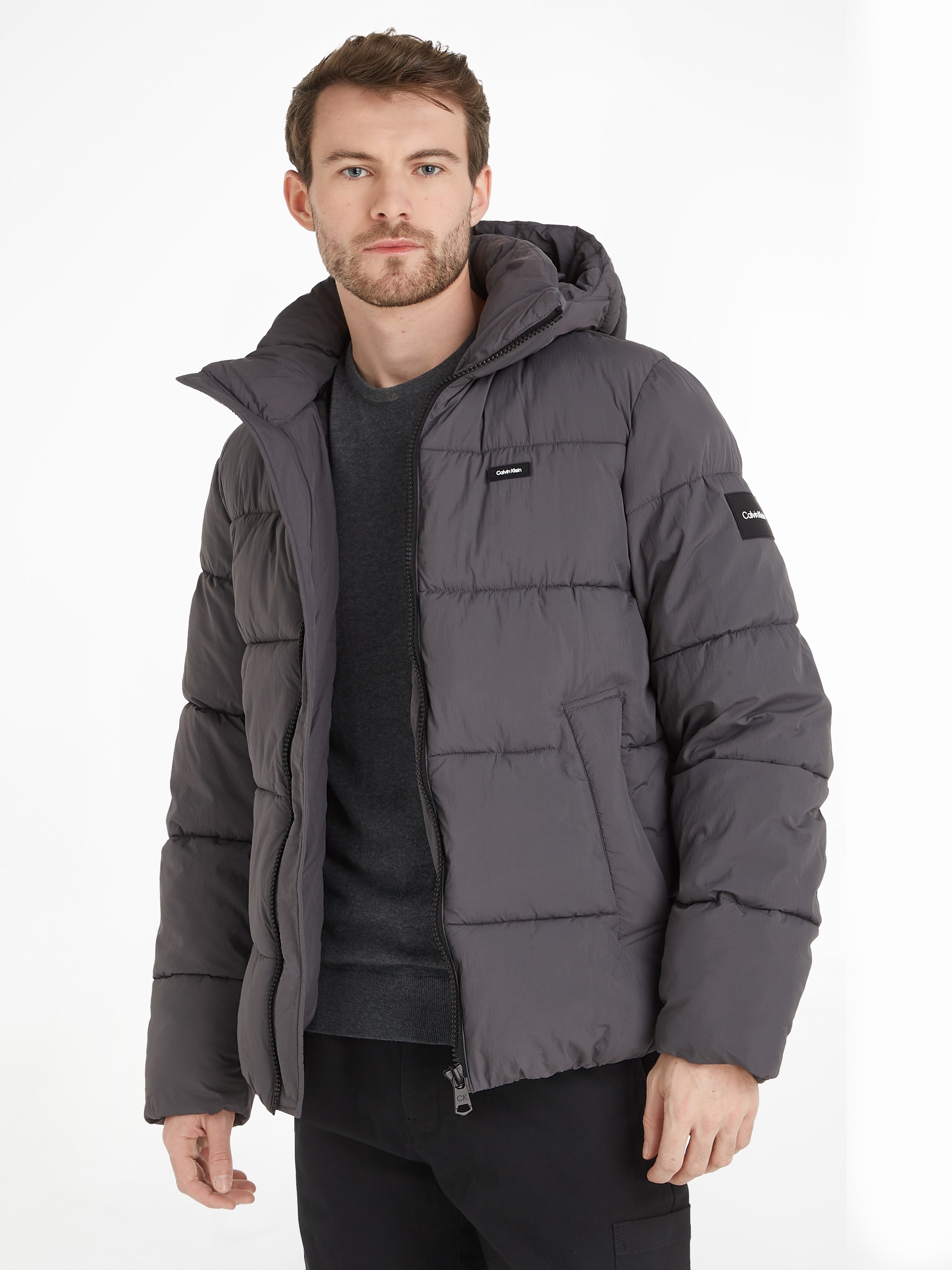 Calvin Klein Steppjacke, mit Kapuze, mit Stehkragen