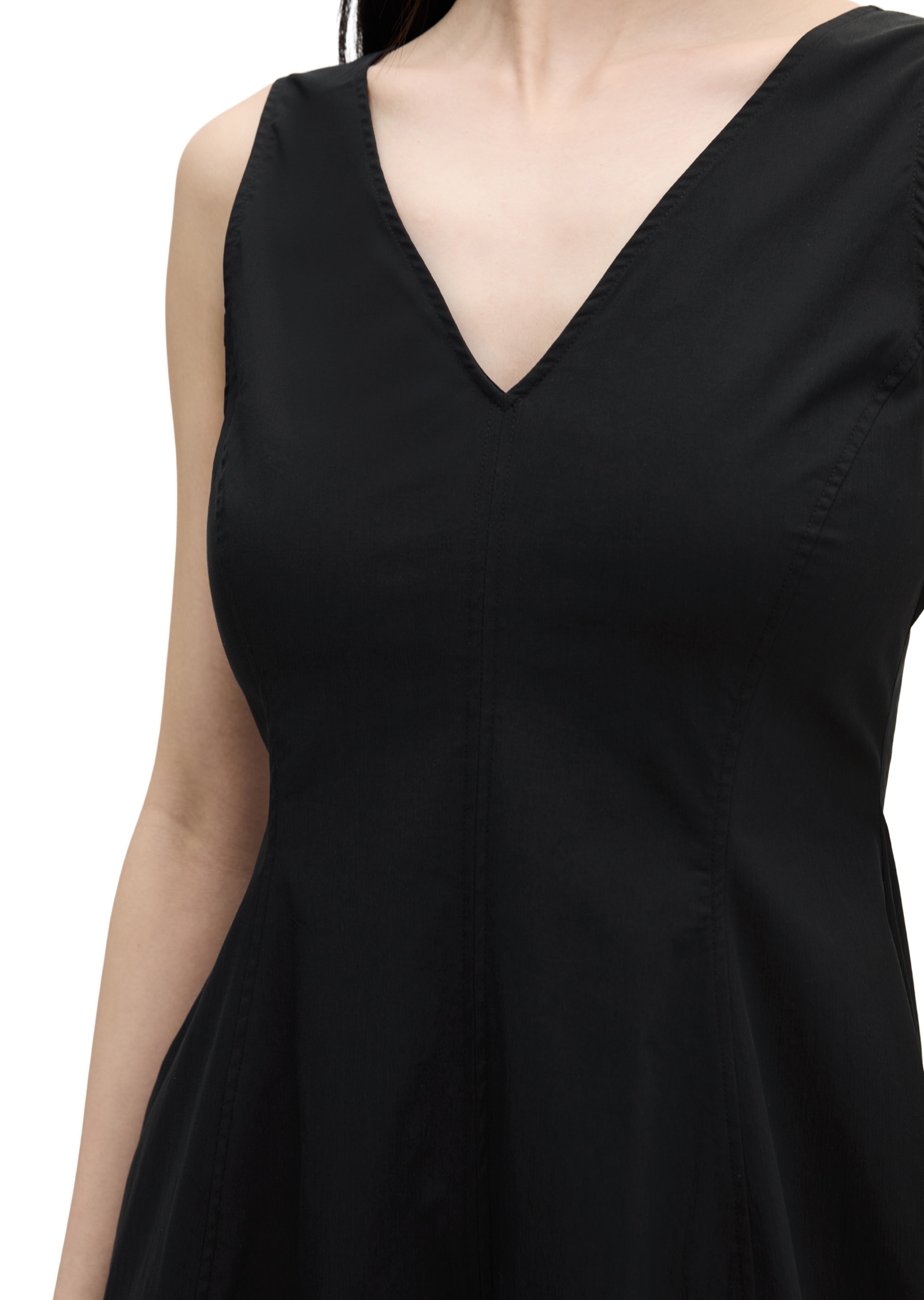 Marc O'Polo Sommerkleid Eingrifftaschen mit ausgestelltem Rock aus Popeline-Stretch