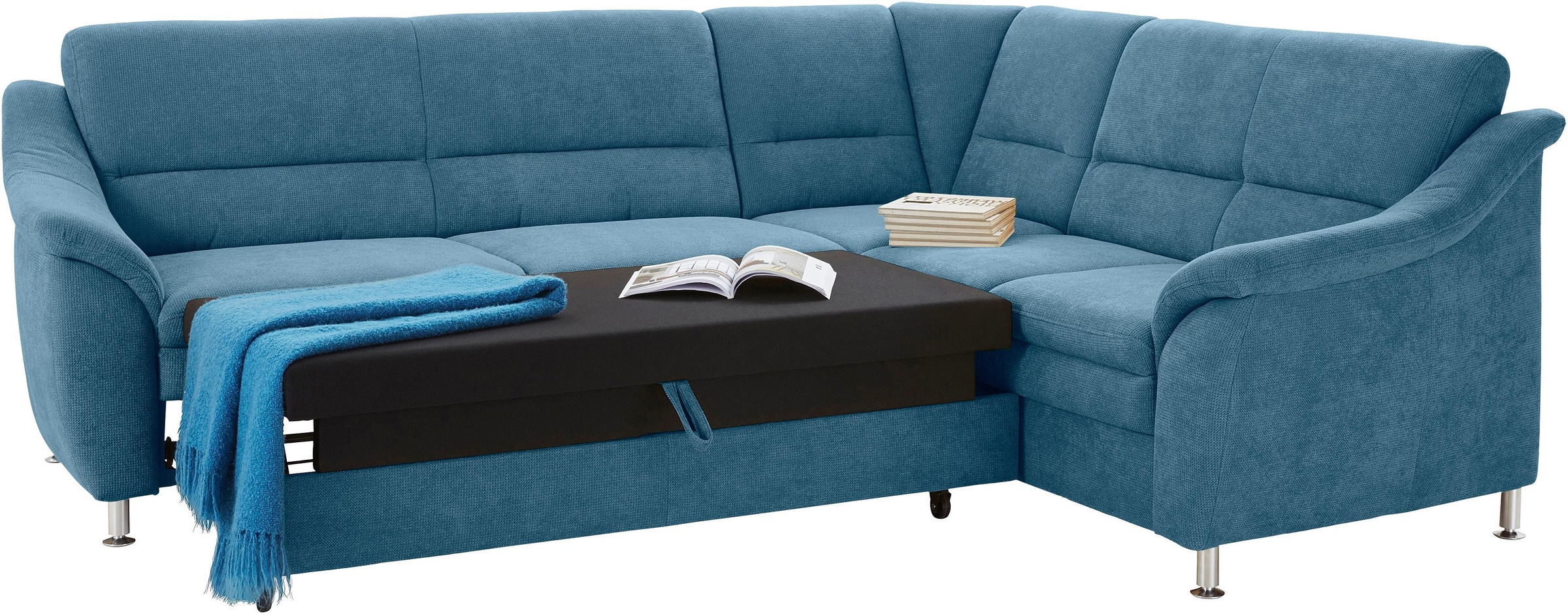 sit&more Ecksofa »Cardoso L-Form«, mit Federkern, wahlweise mit Bettfunktion und Schubkasten