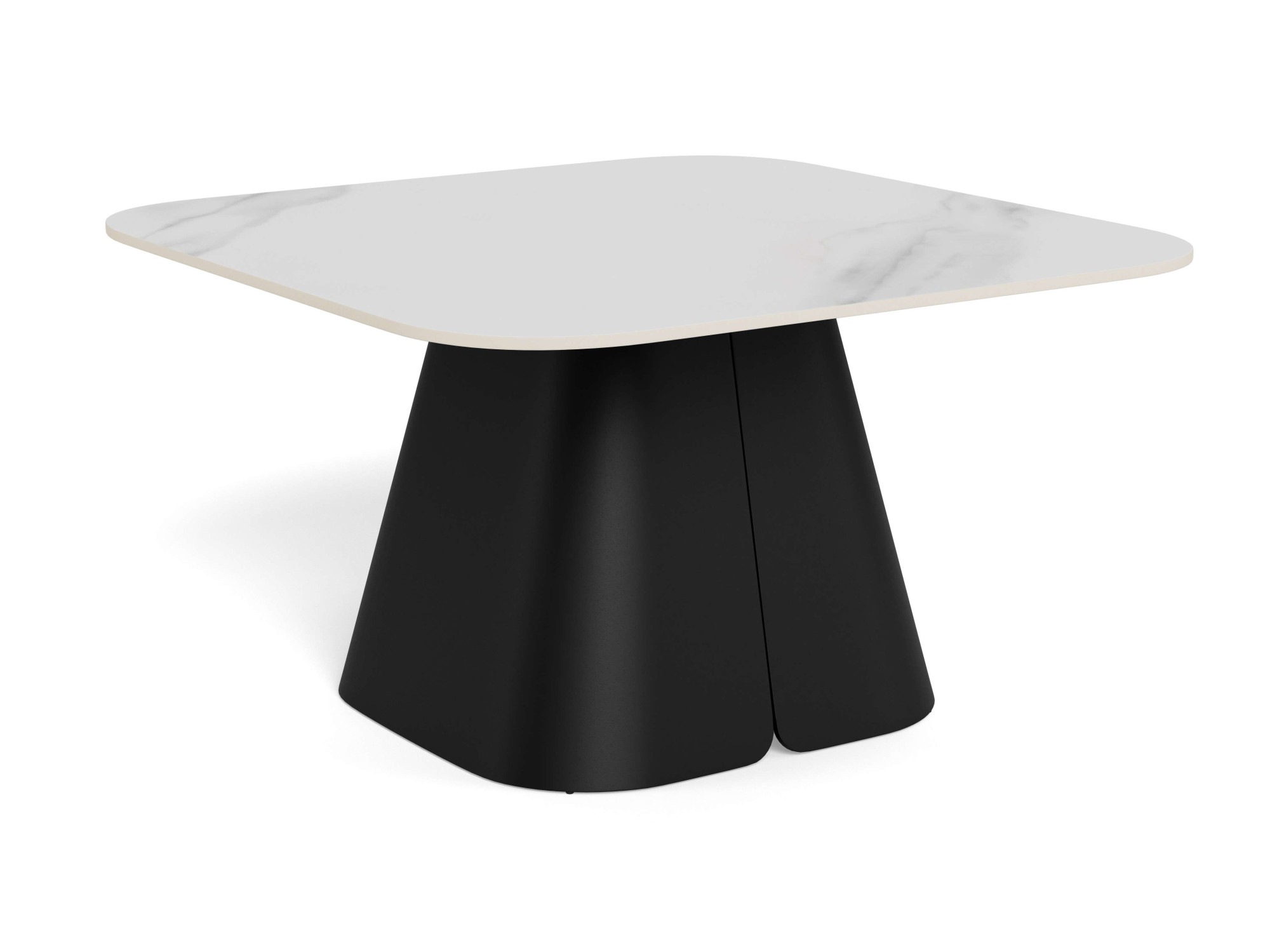 ACTONA GROUP Couchtisch »Salinas, Sofatisch, Tisch, Beistelltisch« B/T/H: 80x80x48 cm,  weisse Keramikplatte, abgerunde Ecken, schwarzer Stahlfuss