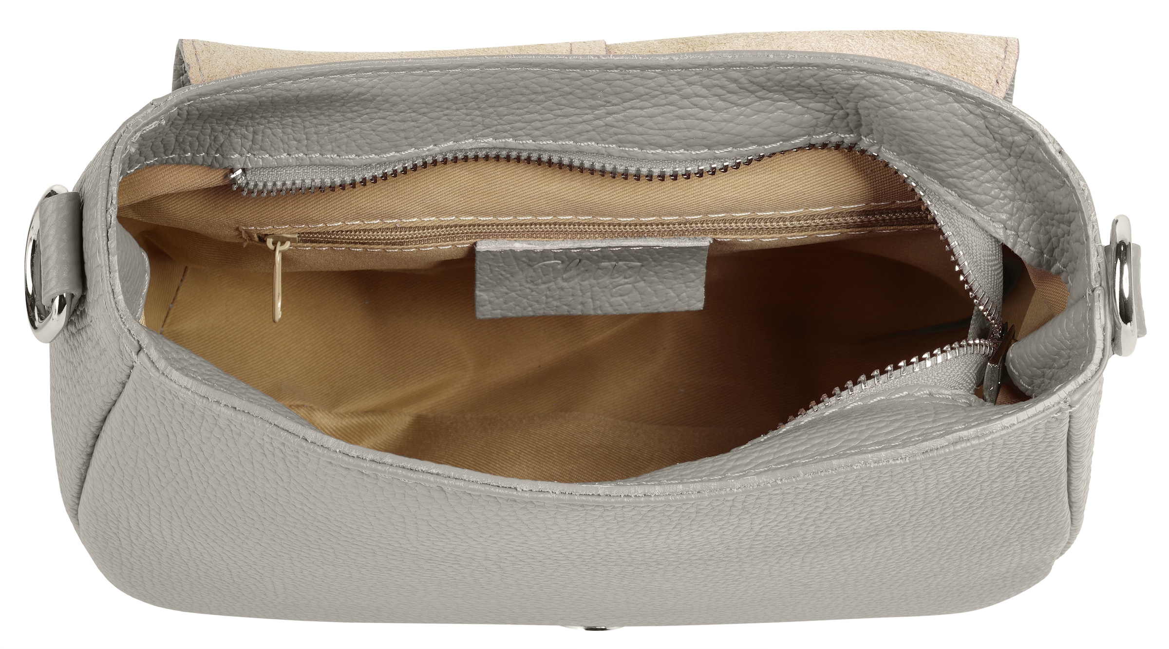 Cluty Umhängetasche, echt Leder, Made in Italy