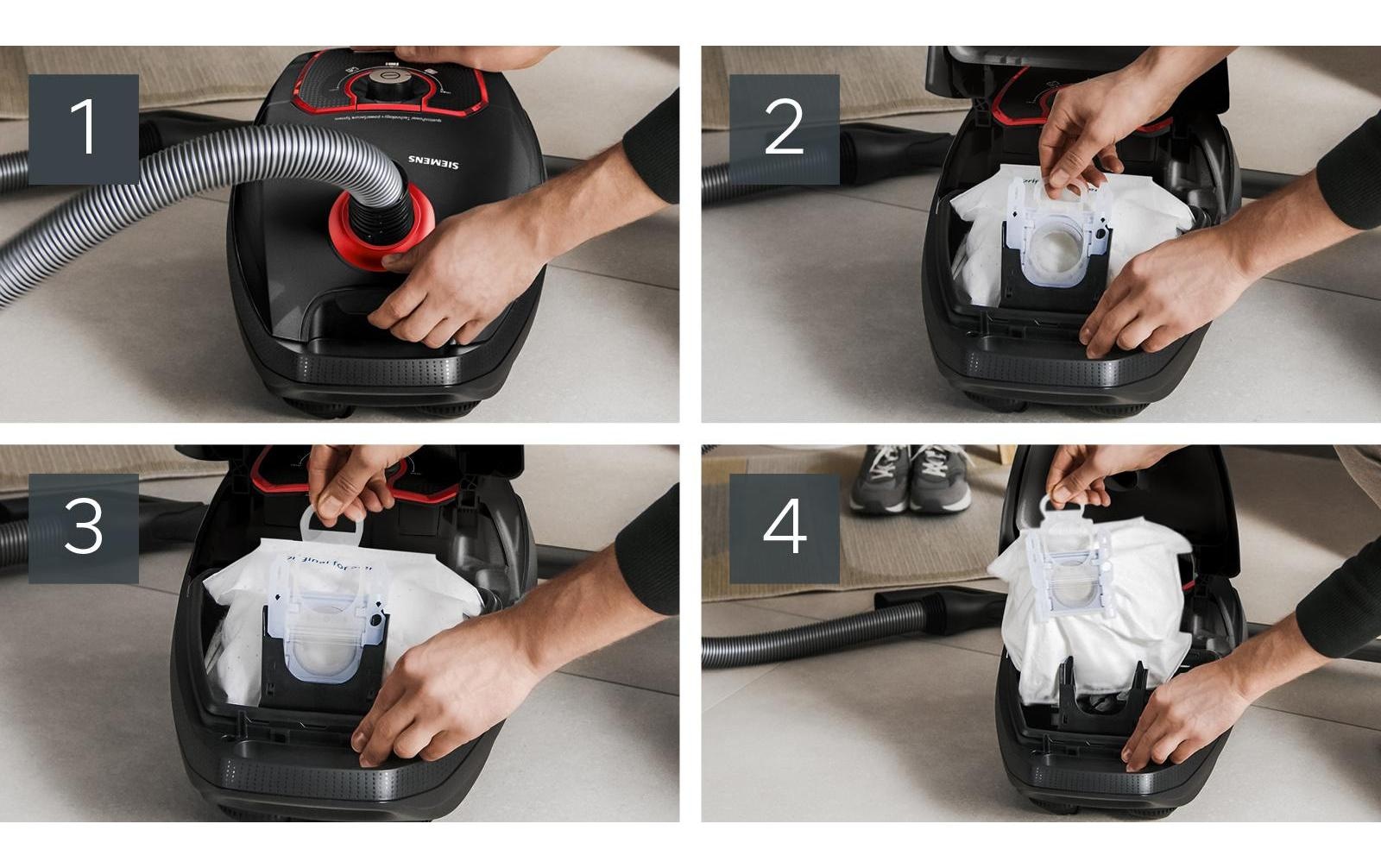 SIEMENS Bodenstaubsauger »Z7.0 VSZ7XTRM, ideal für Allergiker, Hygiene-Filter, Made in Germany« 750 W mit Beutel für Parkett, Teppich, Fliesen, XXL-Polsterdüse, XXL-Fugendüse, leise