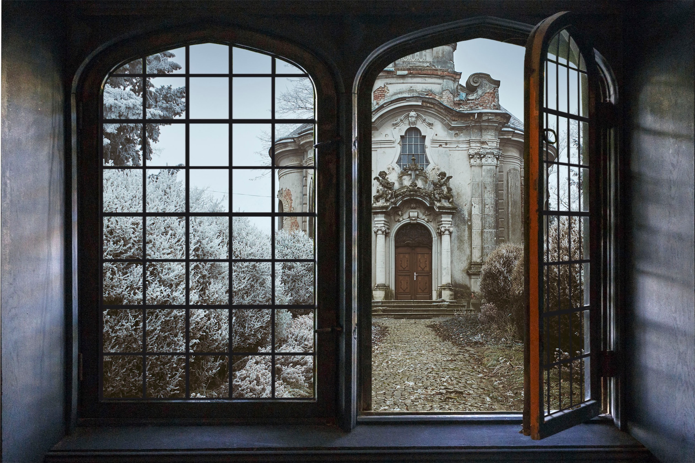 Image of queence Wandsticker "Kleine Kapelle" Wandsticker, Wandbild, selbstklebend, 3D, Fenster