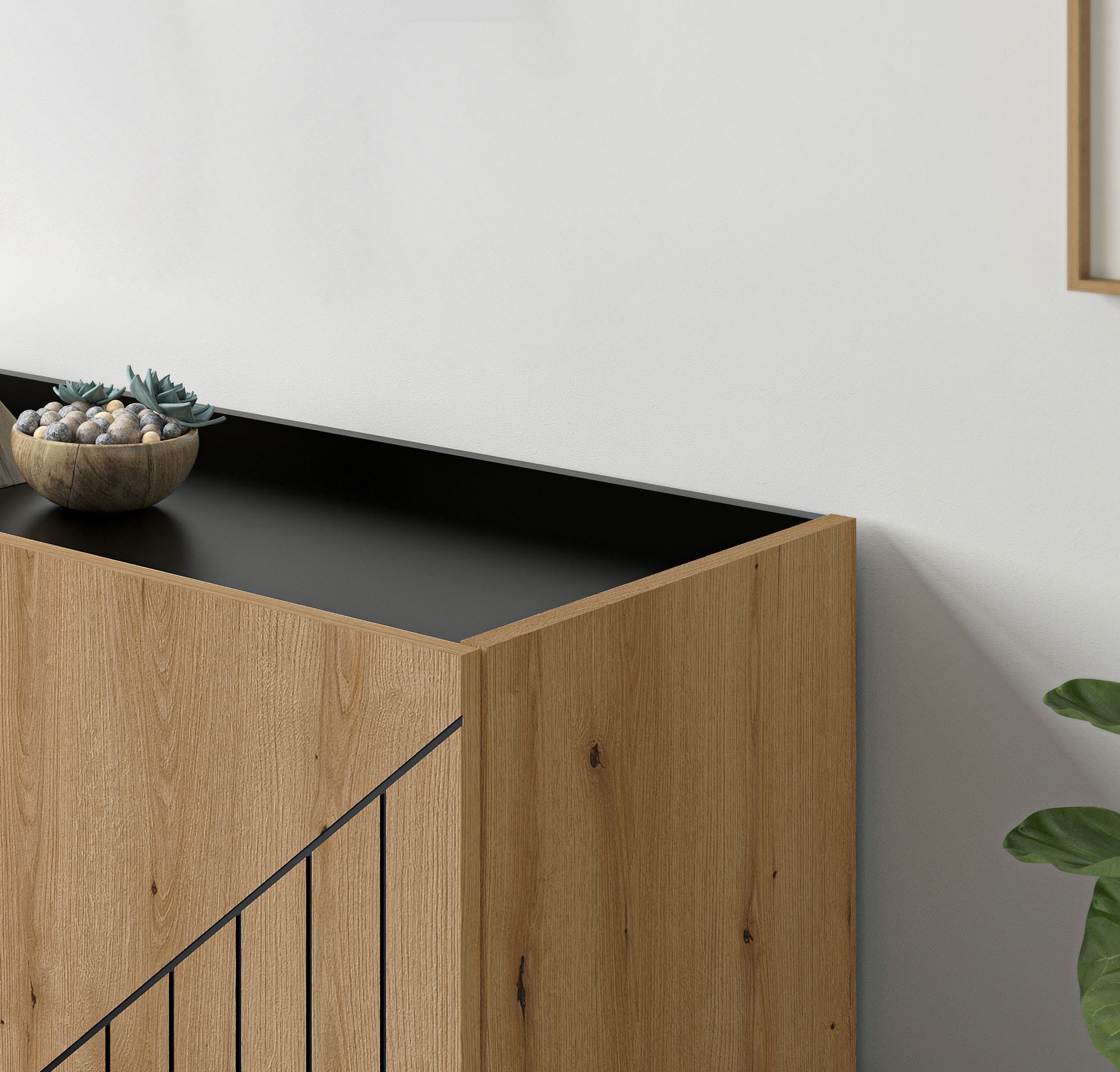 INOSIGN Sideboard »SNETT, Breite: 122cm, mit Metall-Stabfüssen, 3 Türen, 3 Einlegeböden« Anrichte, Kommode, Schrank, Board, Higboard