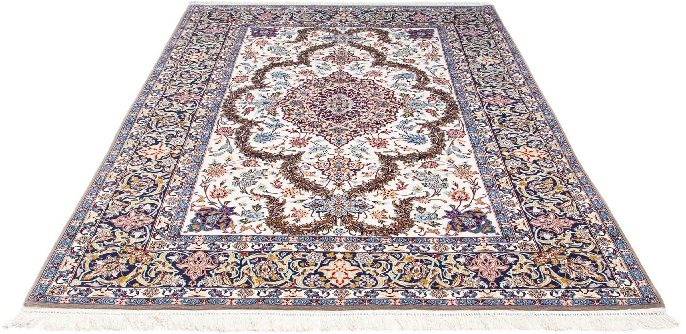 Image of morgenland Orientteppich »Perser - Isfahan - Premium - 233 x 160 cm - beige«, rechteckig, 6 mm Höhe, Wohnzimmer, Handgeknüpft, Einzelstück mit Zertifikat bei Ackermann Versand Schweiz