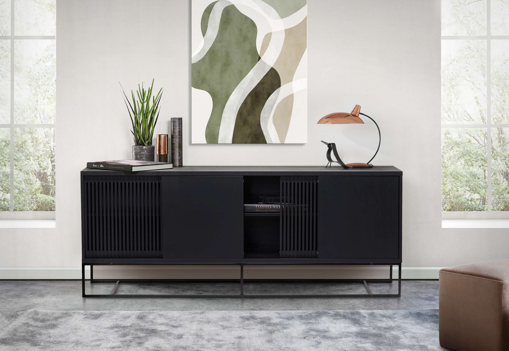 Image of Woodman Sideboard "Ende" Kommode, teilmassiv, Metallfüsse, Breite 188 cm, FSC