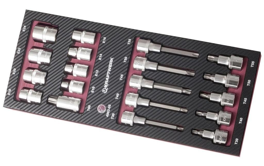 Image of Kraftwerk Steckschlüssel "Bit 45323 TX, 19-teilig" 19 Stk. tlg.