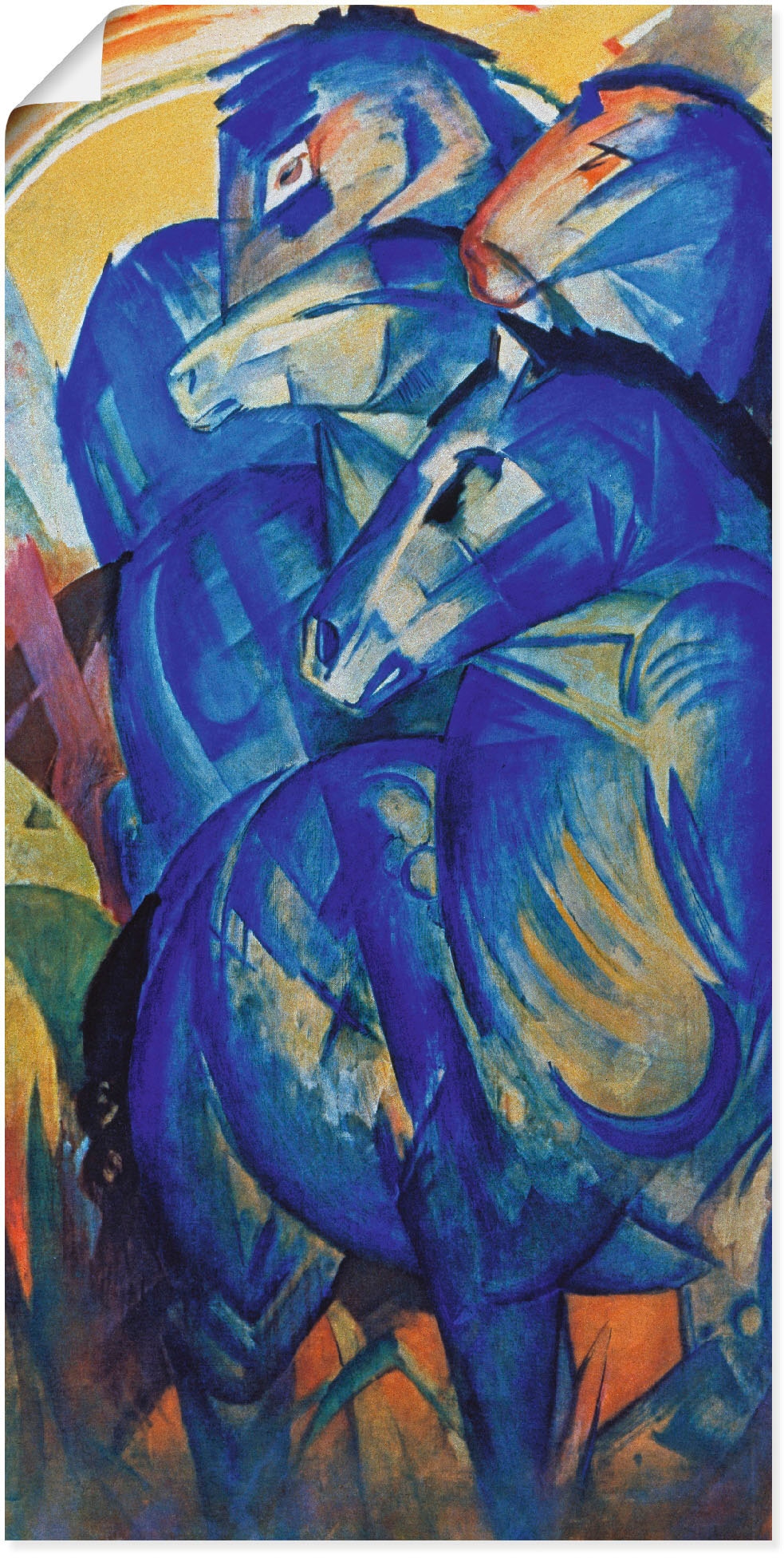 Image of Artland Wandbild "Turm der blauen Pferde. 1913" Haustiere 1 Stk. tlg. als Leinwandbild, Poster in verschied. Grössen